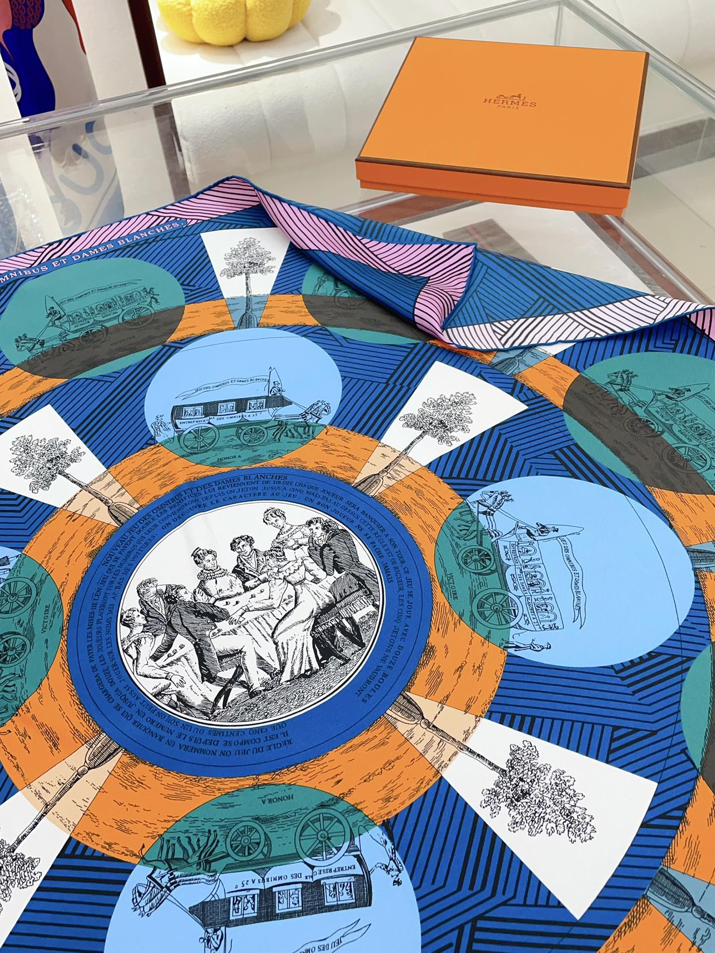 Jeu Des Omnibus Remix Scarf 90 CM In Colorful Silk Twill 211109