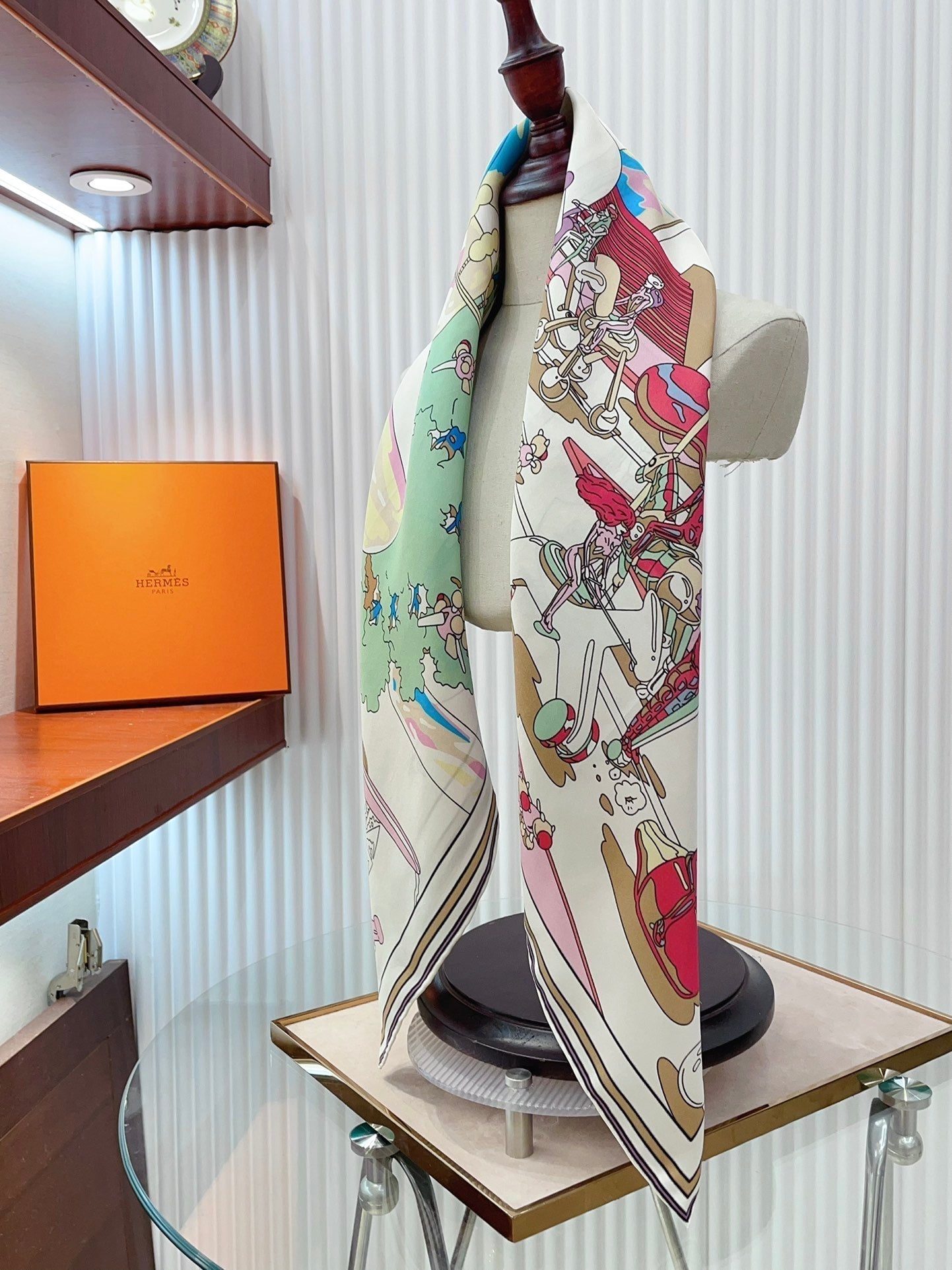 Locomotion Shawl 90 CM In Colorful Silk Twill 225470