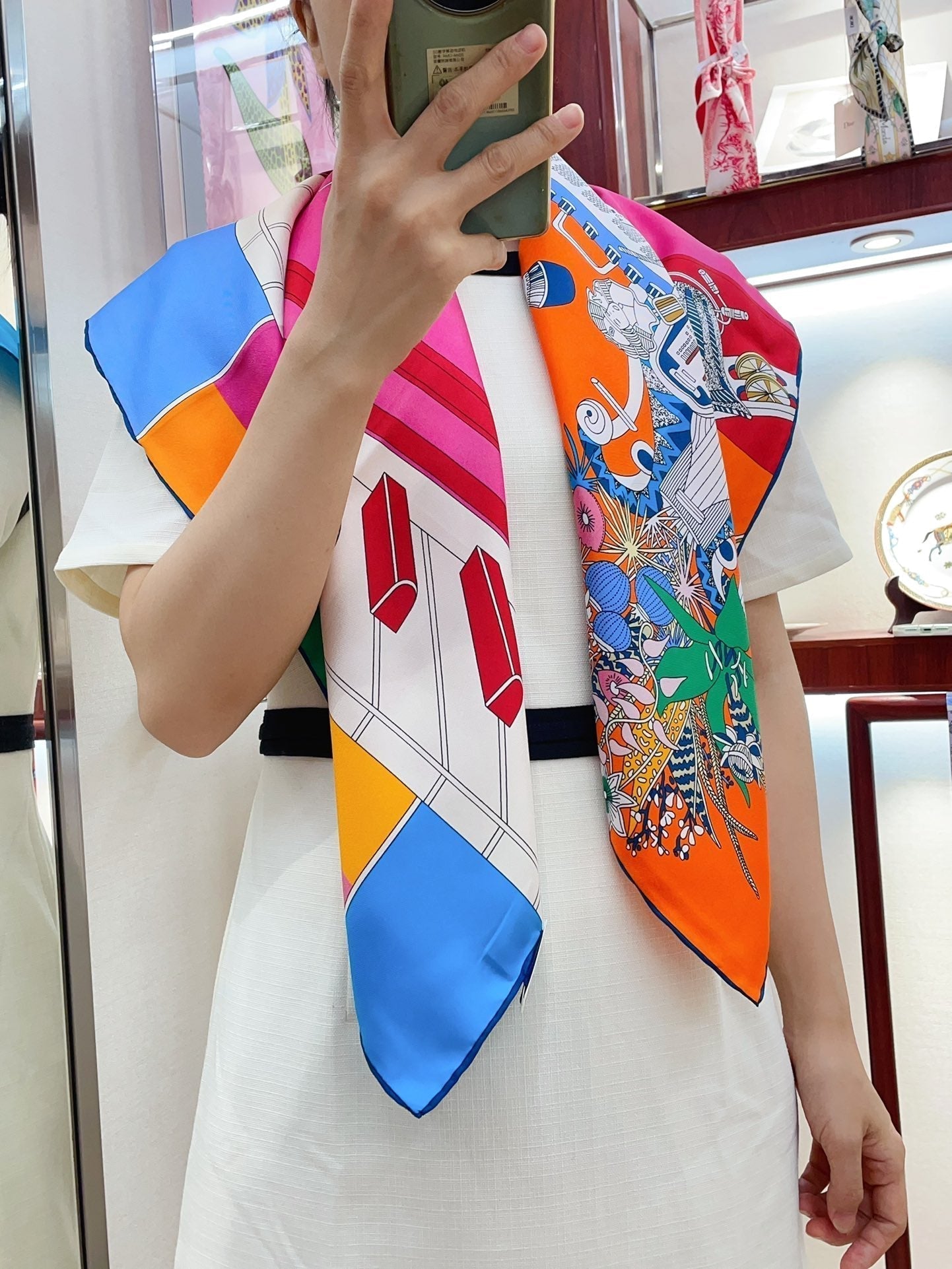 En Studio Scarf 90 CM In Colorful Silk Twill 235408