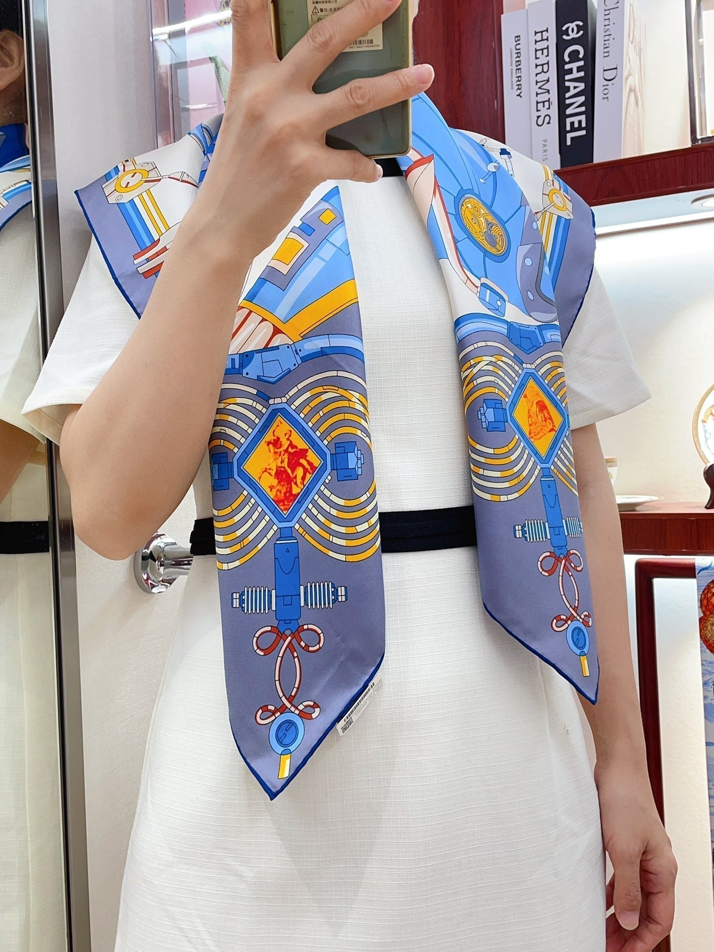 Neo Brandebourgs Scarf 90 CM In Colorful Silk Twill 257434