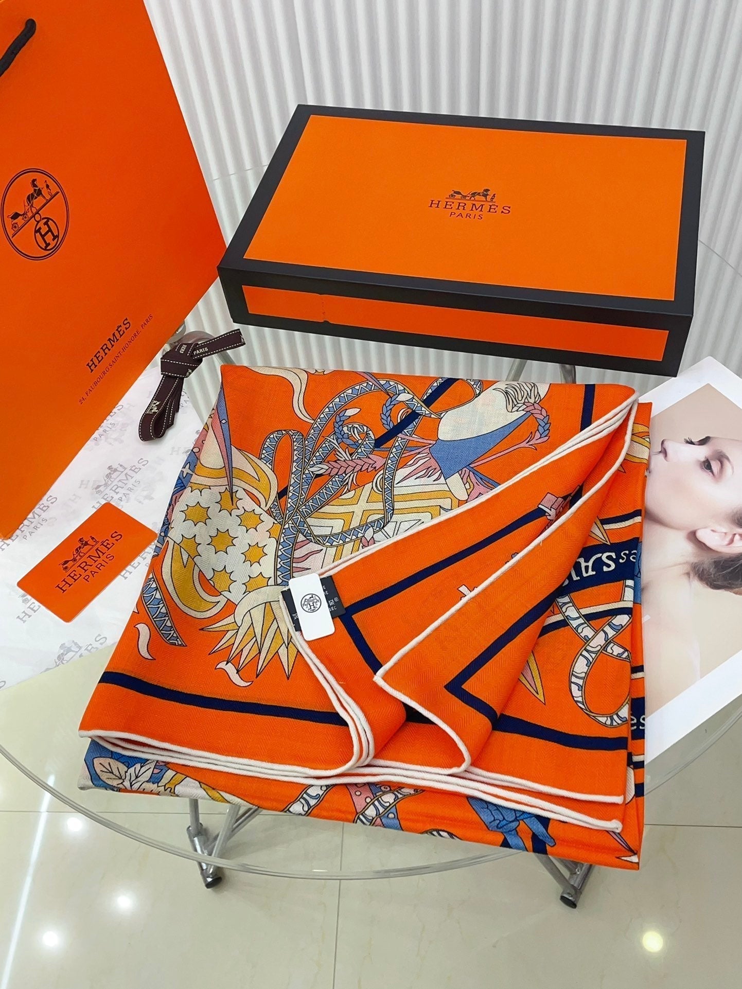 Le Sacre Des Saisons Scarf 140 CM In Colorful Cashmere And Silk 300431