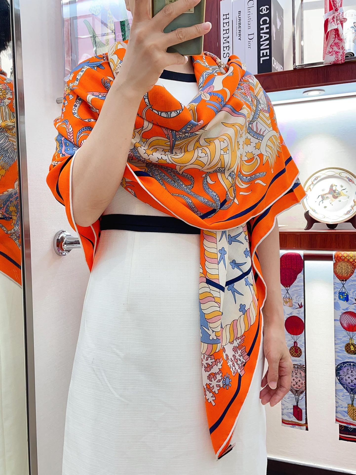 Le Sacre Des Saisons Scarf 140 CM In Colorful Cashmere And Silk 300431