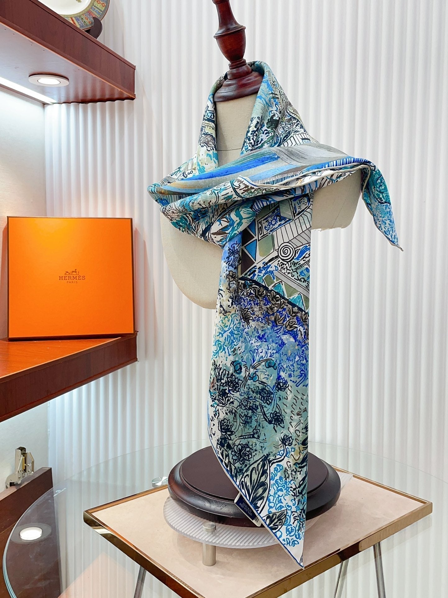 Les Folies Du Faubourg Scarf 90 CM In Colorful Silk Twill 304377
