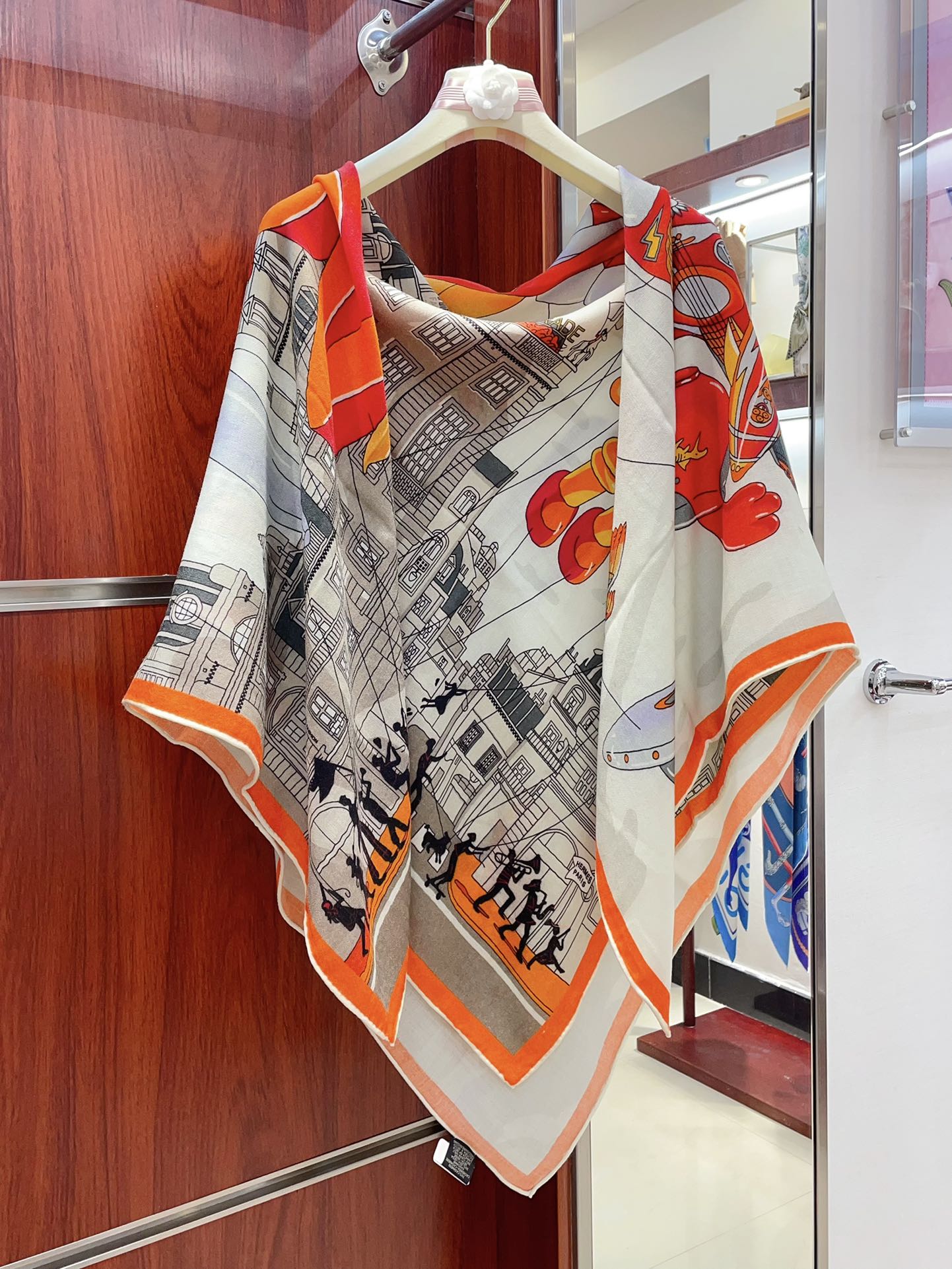 Parade Scarf 140 CM In Colorful Cashmere And Silk 340181