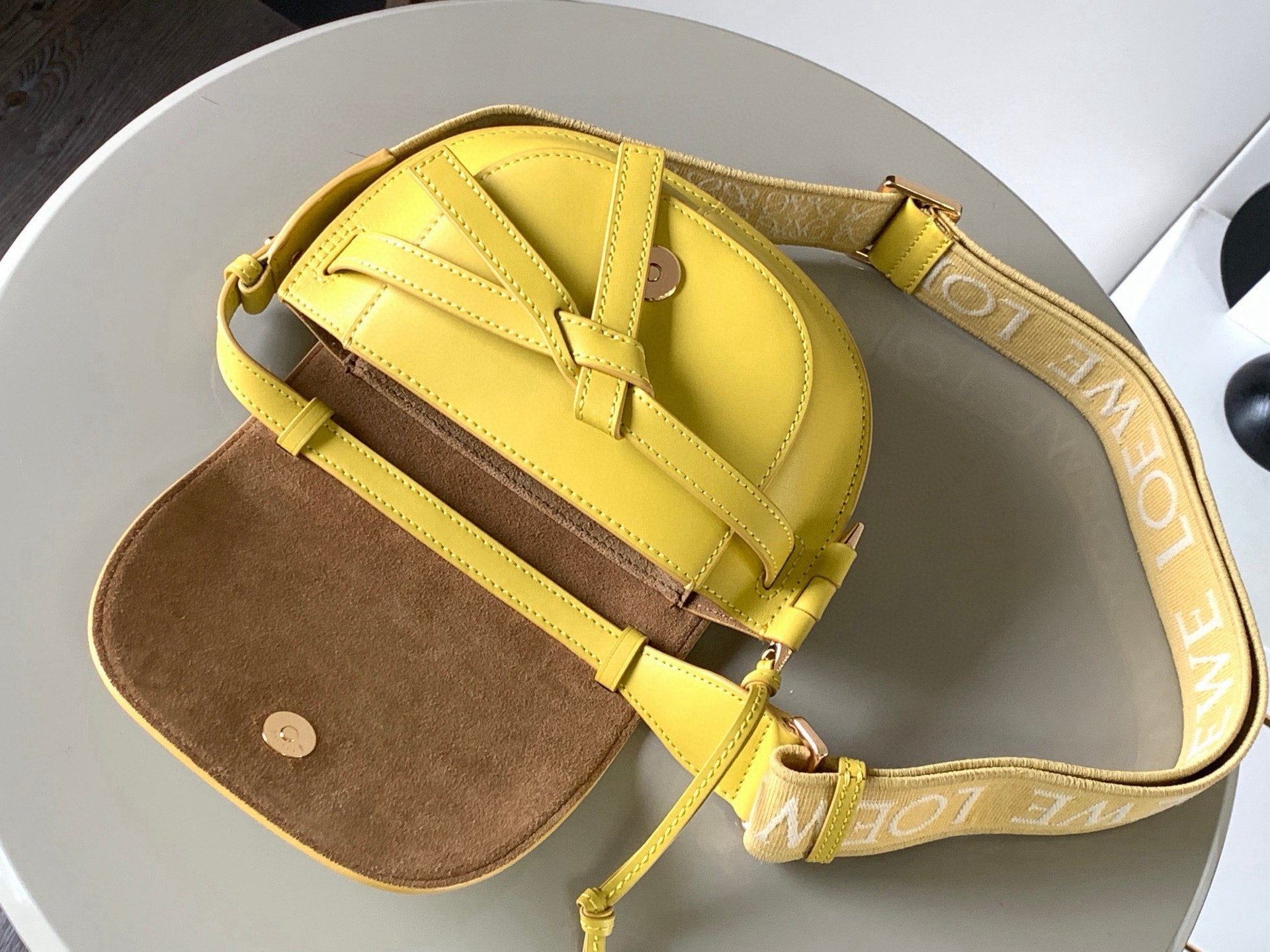 Loewe Mini Gate Dual Bag Yellow Calfskin