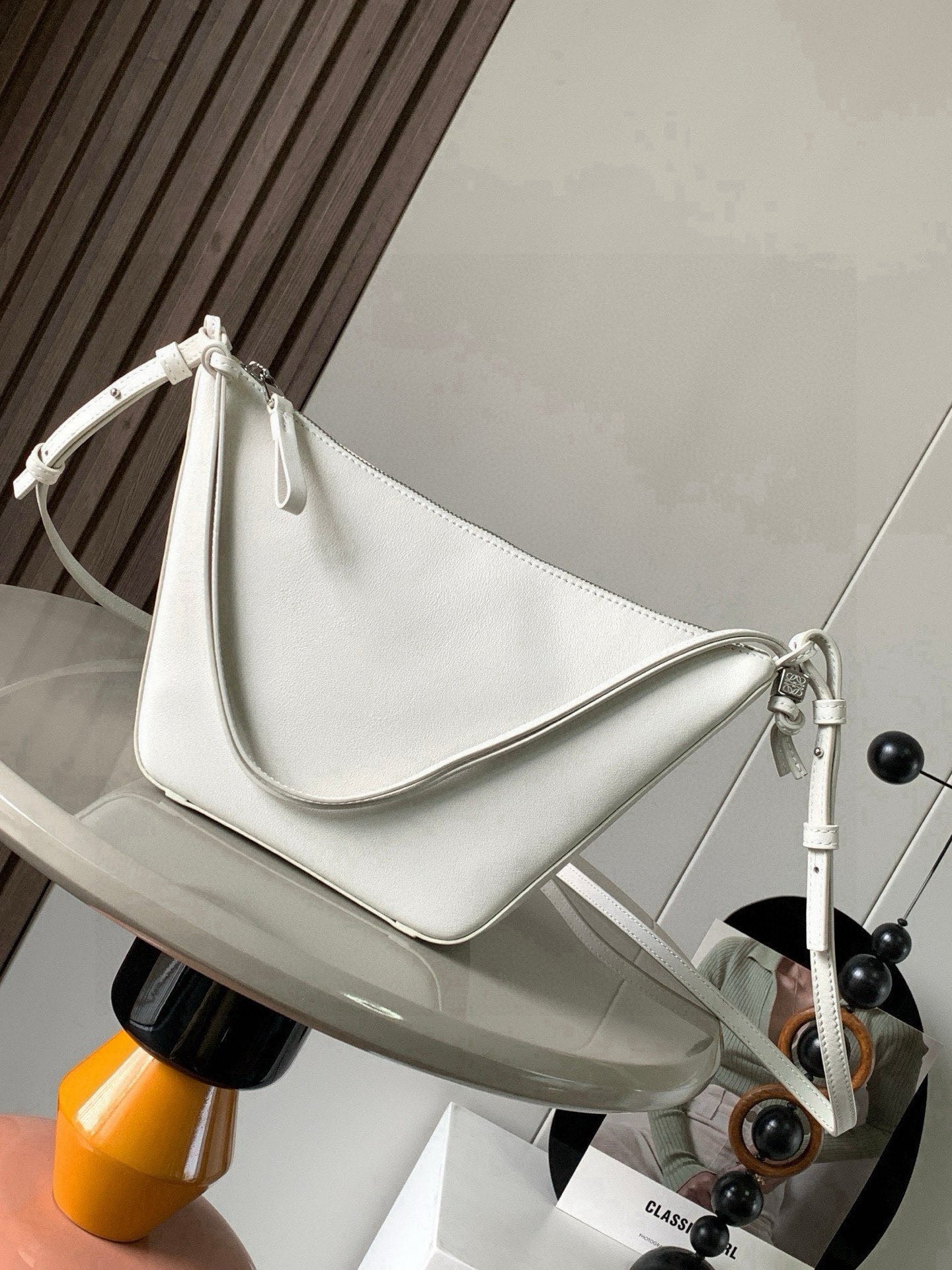 Loewe Mini Hammock Hobo Bag White Calfskin