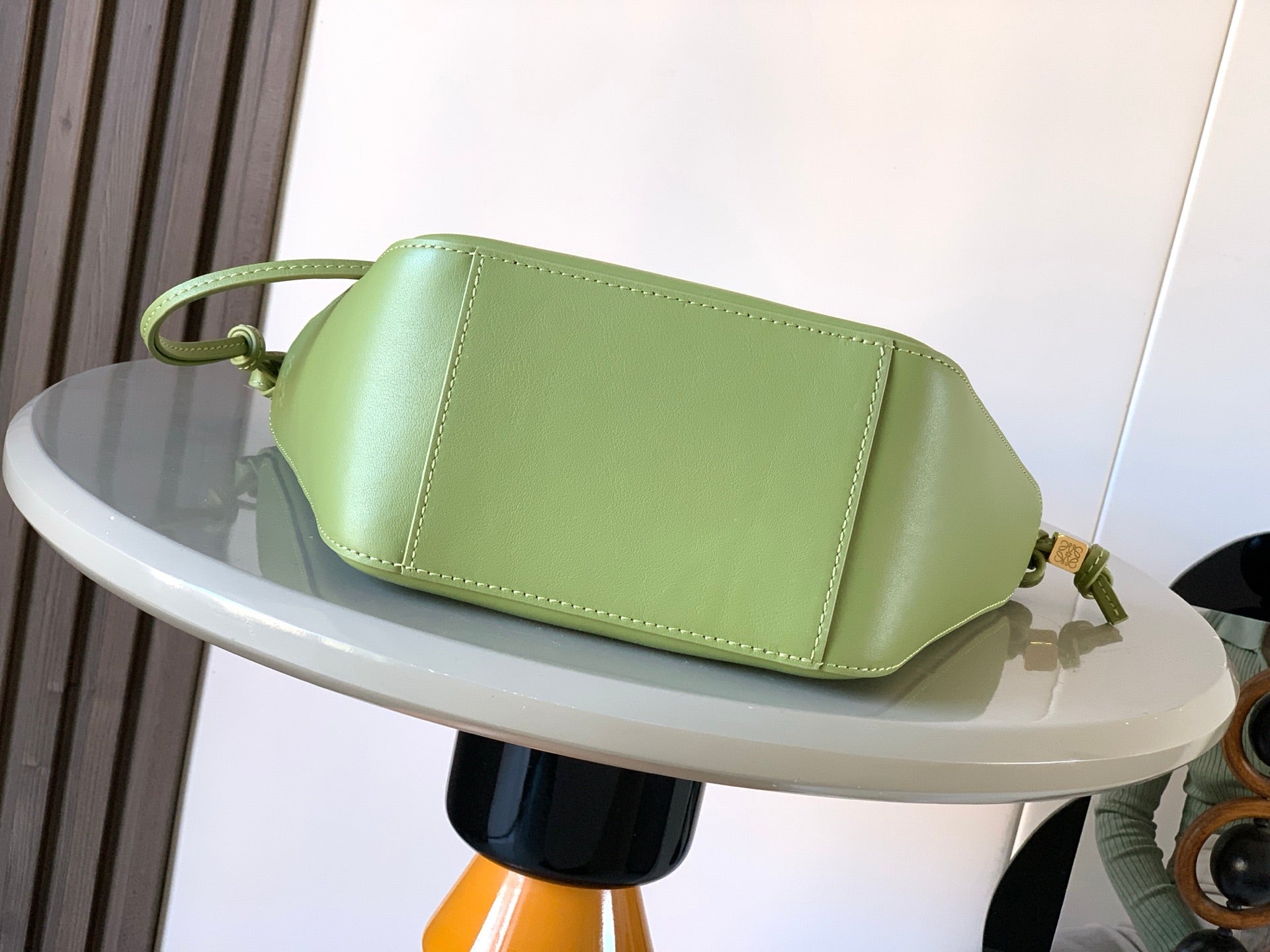 Loewe Mini Hammock Hobo Bag Olive Mist Calfskin