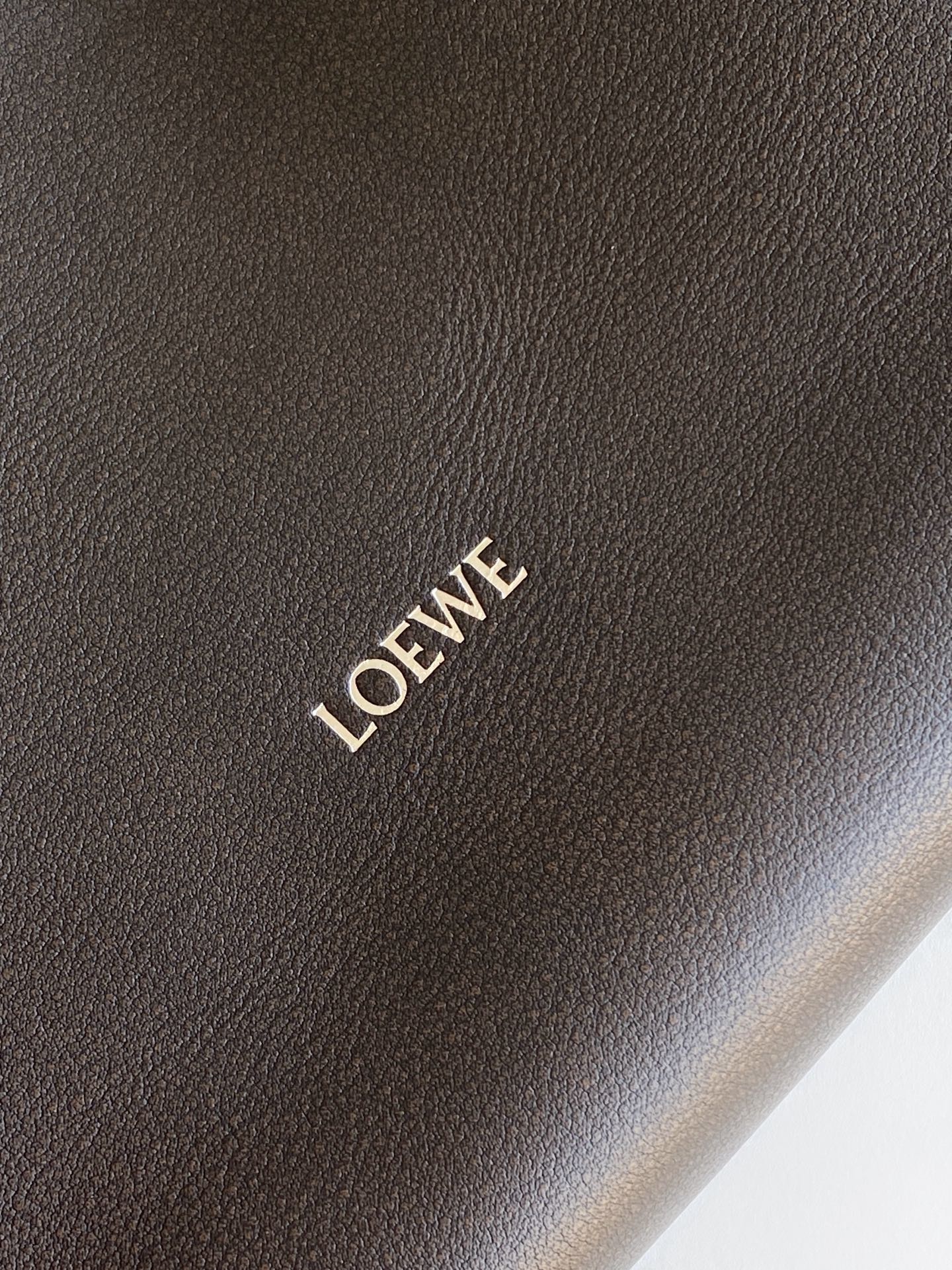 Loewe Panta Medium Flamenco Clutch Bag Chocolate Calfskin