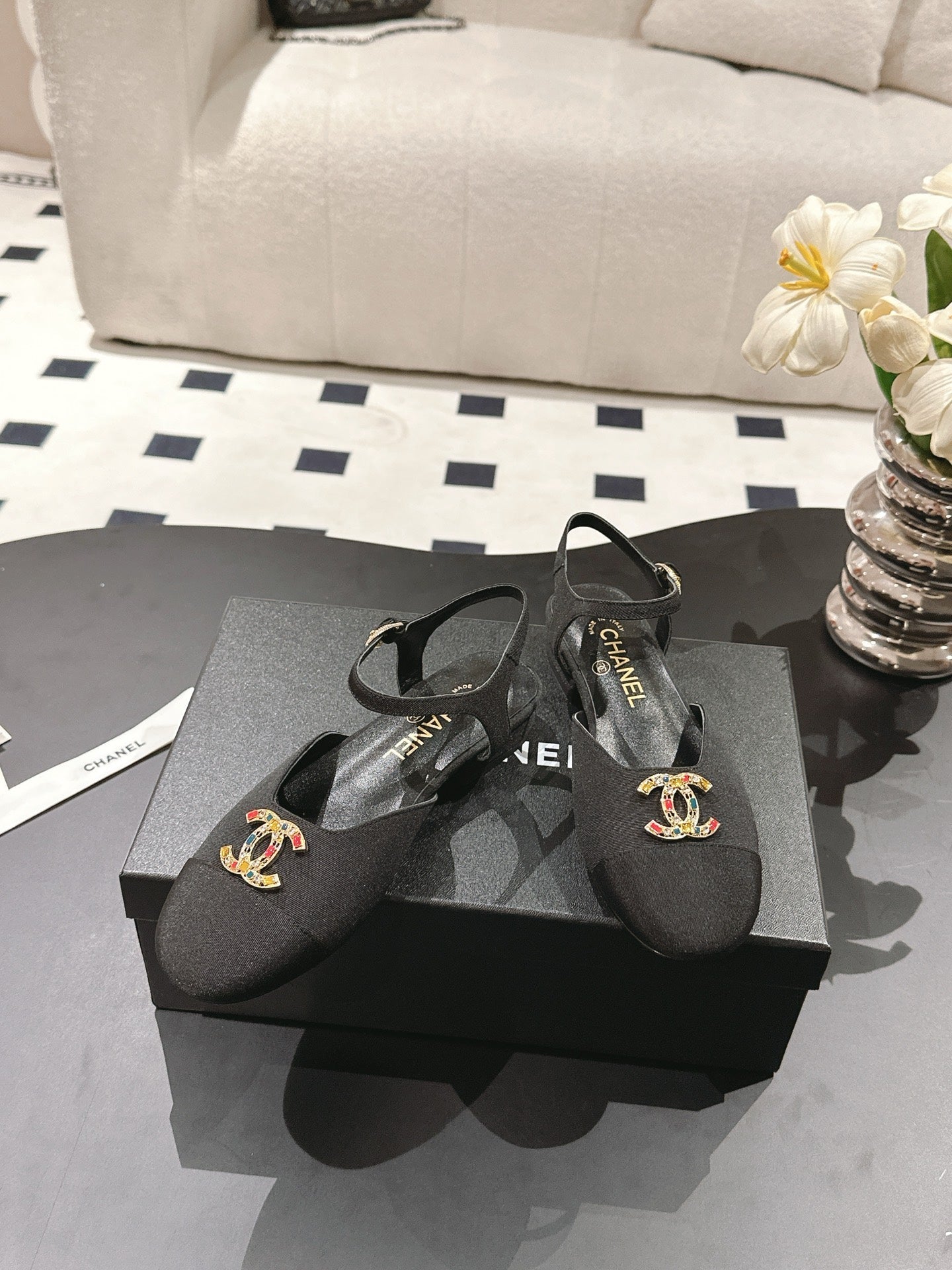 cc 25p mary jane black tweed black grosgrain 237513