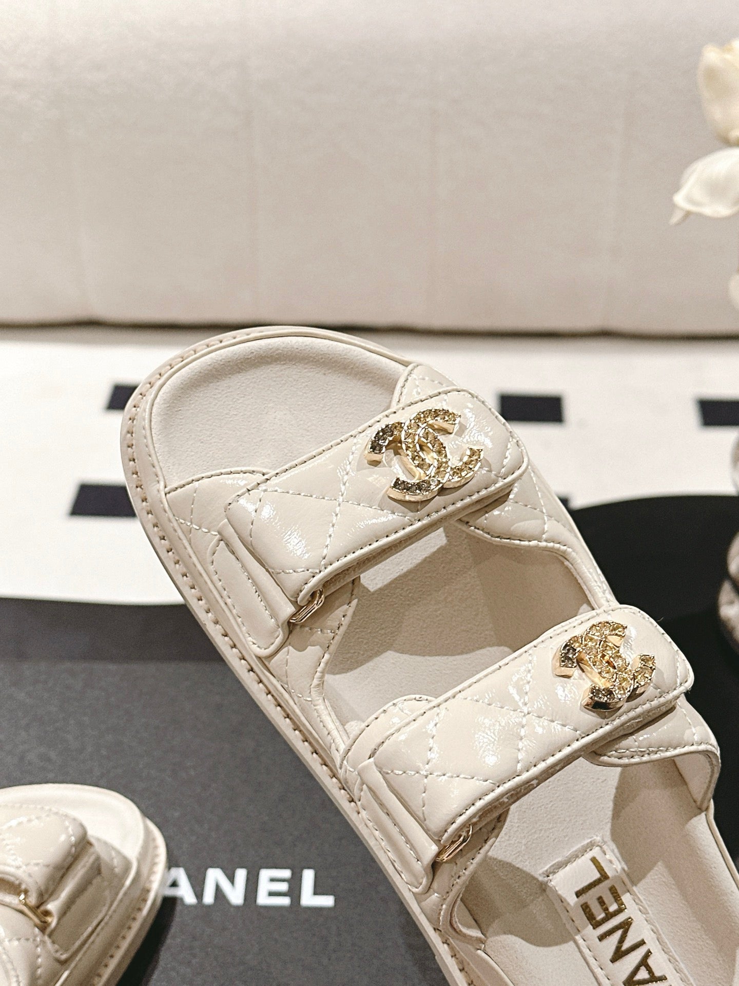 cc 25p dad mule sandal cream leather 237567