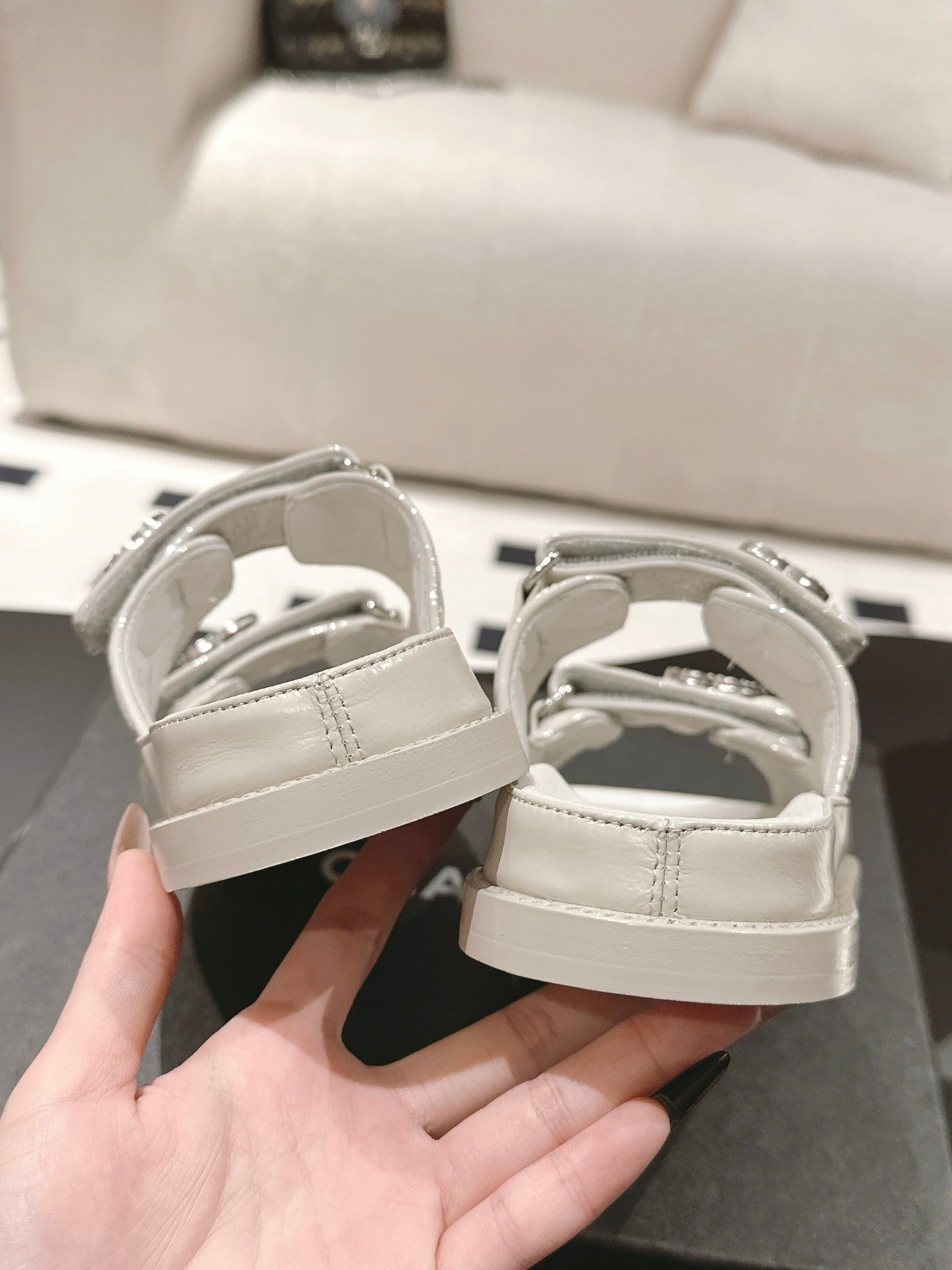 cc 25p dad mule sandal grey leather 237574