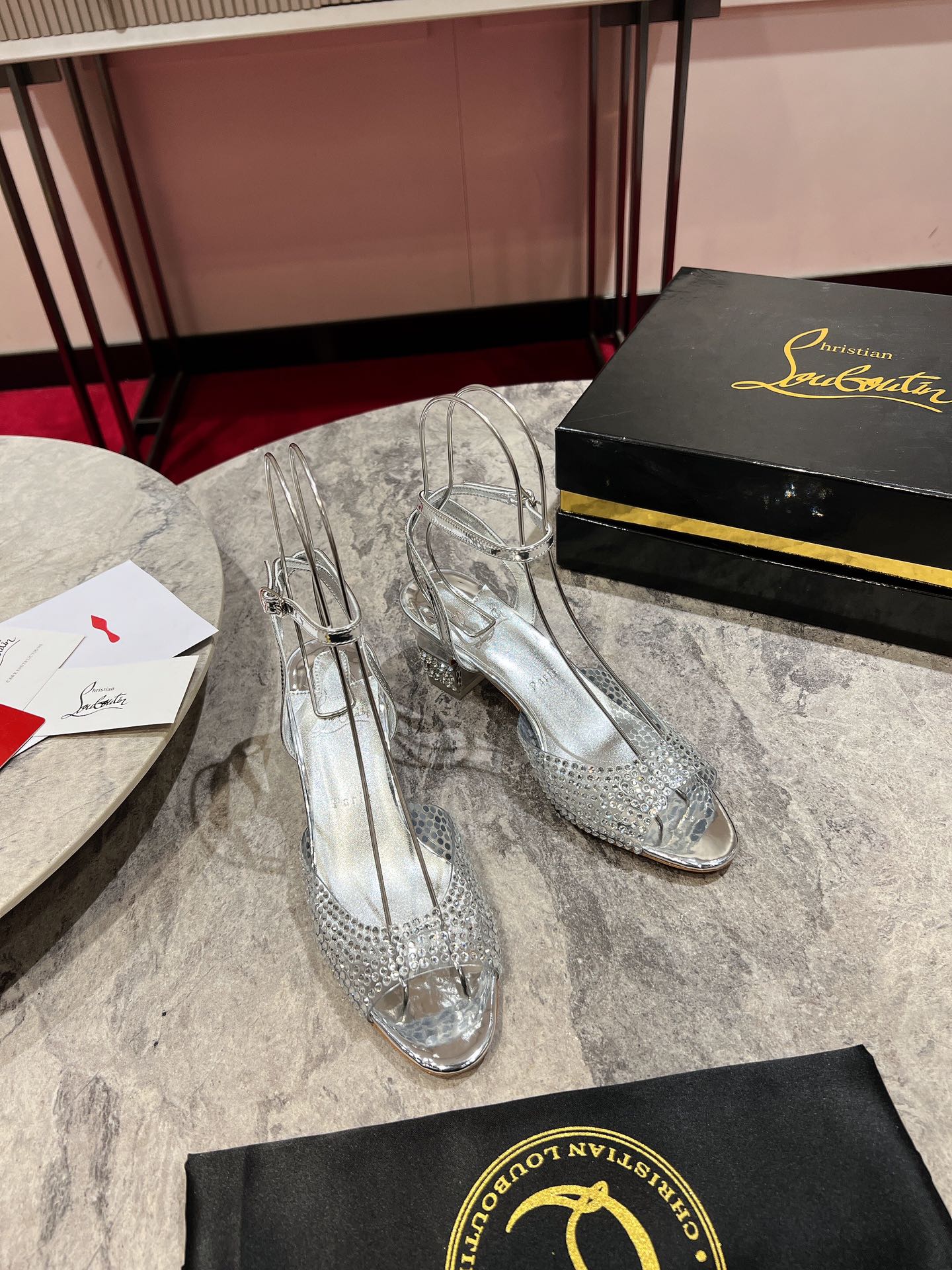 CL Cassandrissima Sandals 5.5cm Sliver Leather 825390
