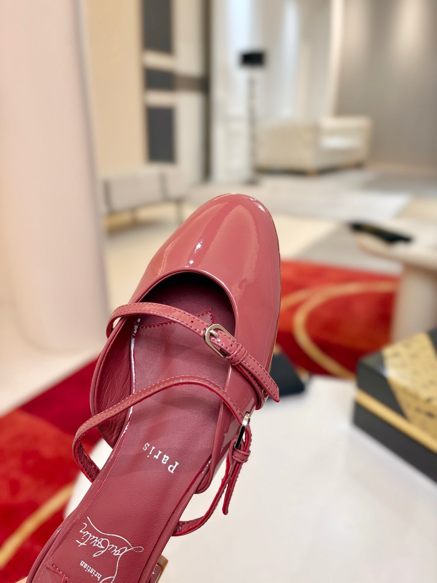 CL Jane Nina Mules Deep Pink Patent Leather 825194