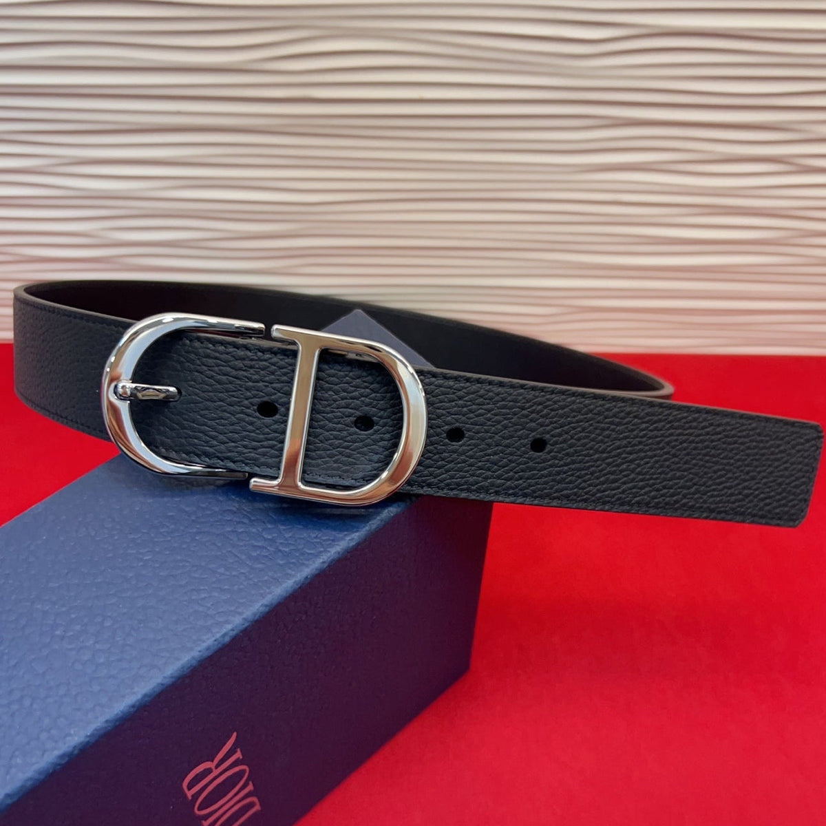 Dior 2026 CD Buckle Belt 35mm Calfskin