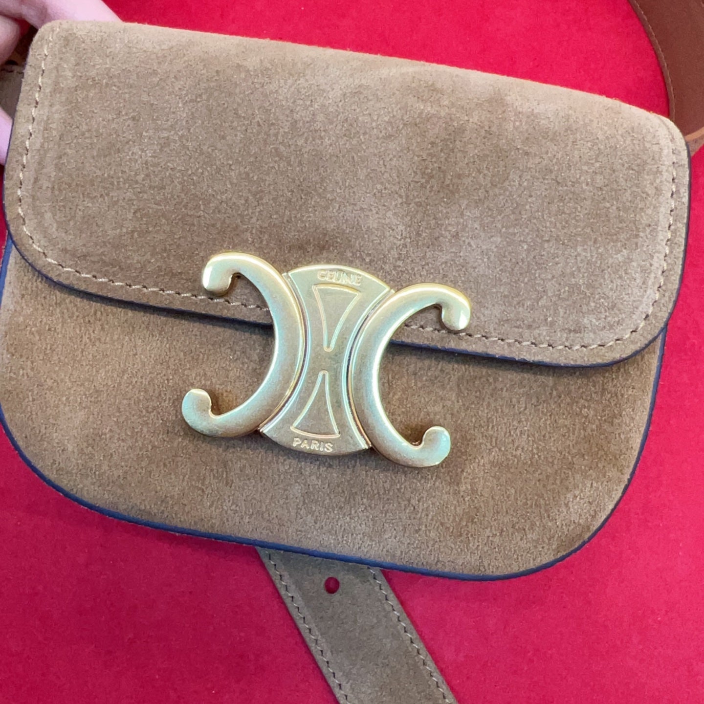 Celin Brown Suede Belt Bag 200158