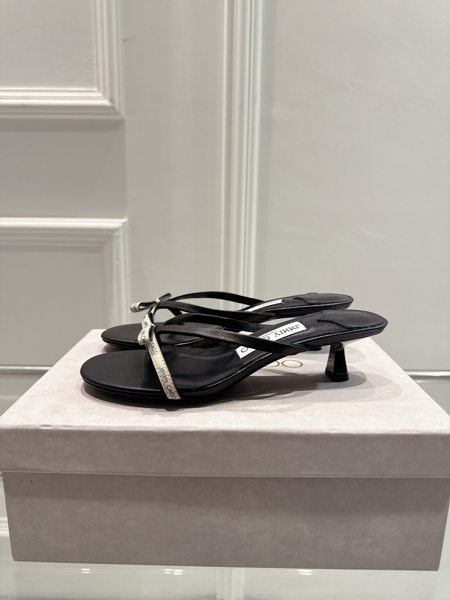 Jimmy Ciela Mules 45mm Black Sheepskin 422438
