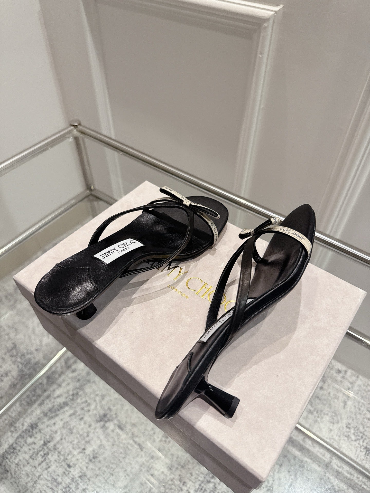 Jimmy Ciela Mules 45mm Black Sheepskin 422438