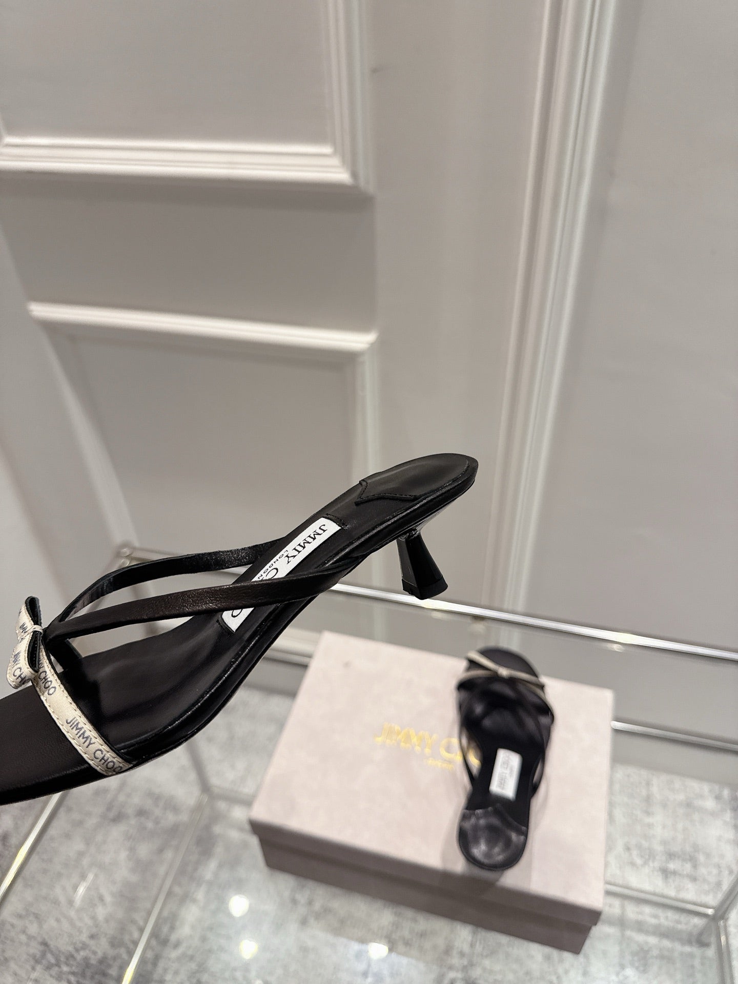 Jimmy Ciela Mules 45mm Black Sheepskin 422438