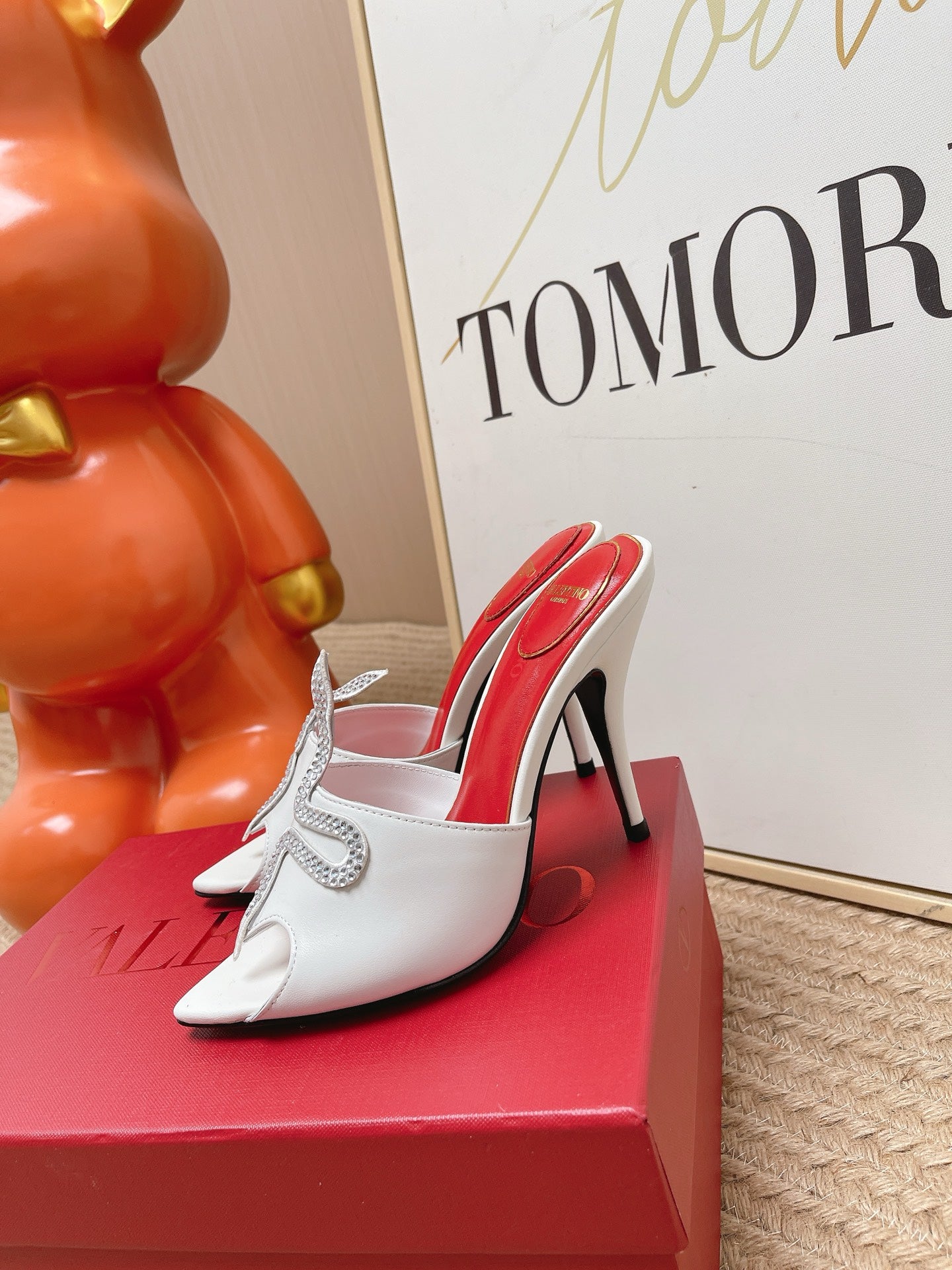 VT 26s Coeur Vipère Sandal 10cm White Leather 855263