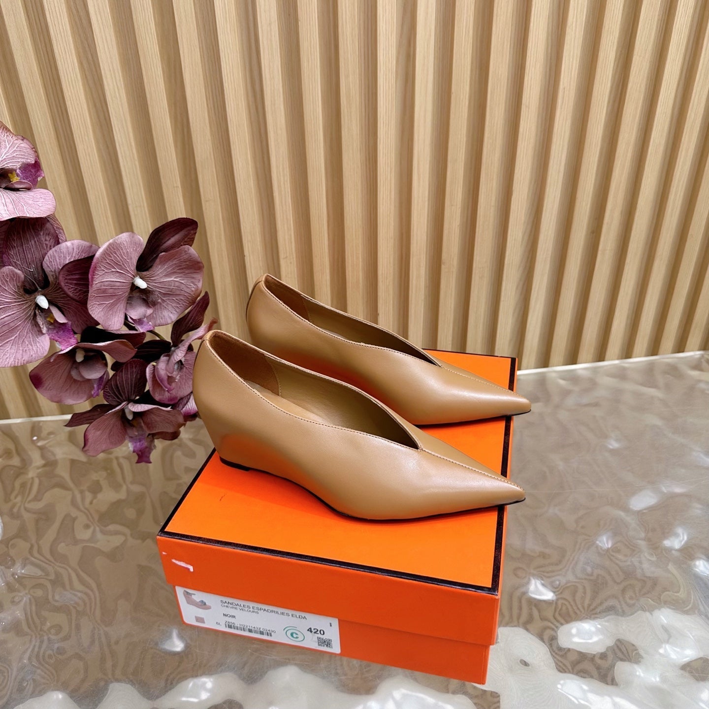HM Louna 55 Pump 50mm Burnt caramel Sheepskin 498199