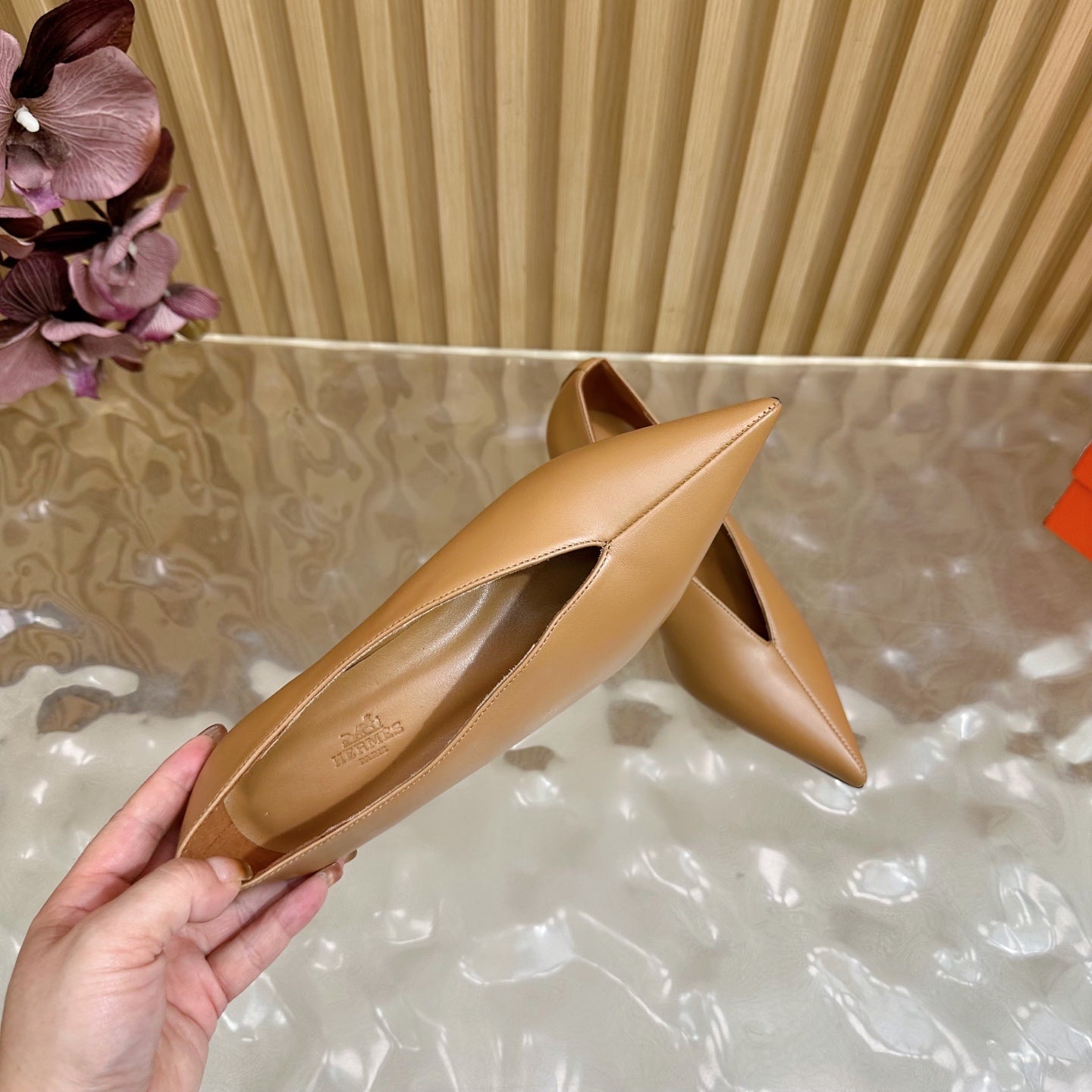 HM Louna 55 Pump 50mm Burnt caramel Sheepskin 498199