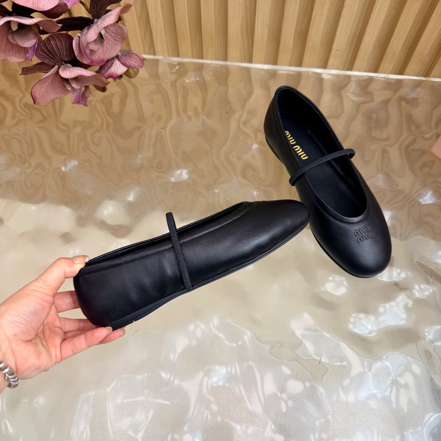 Miu 26s Ballerinas Black Lambskin 933419