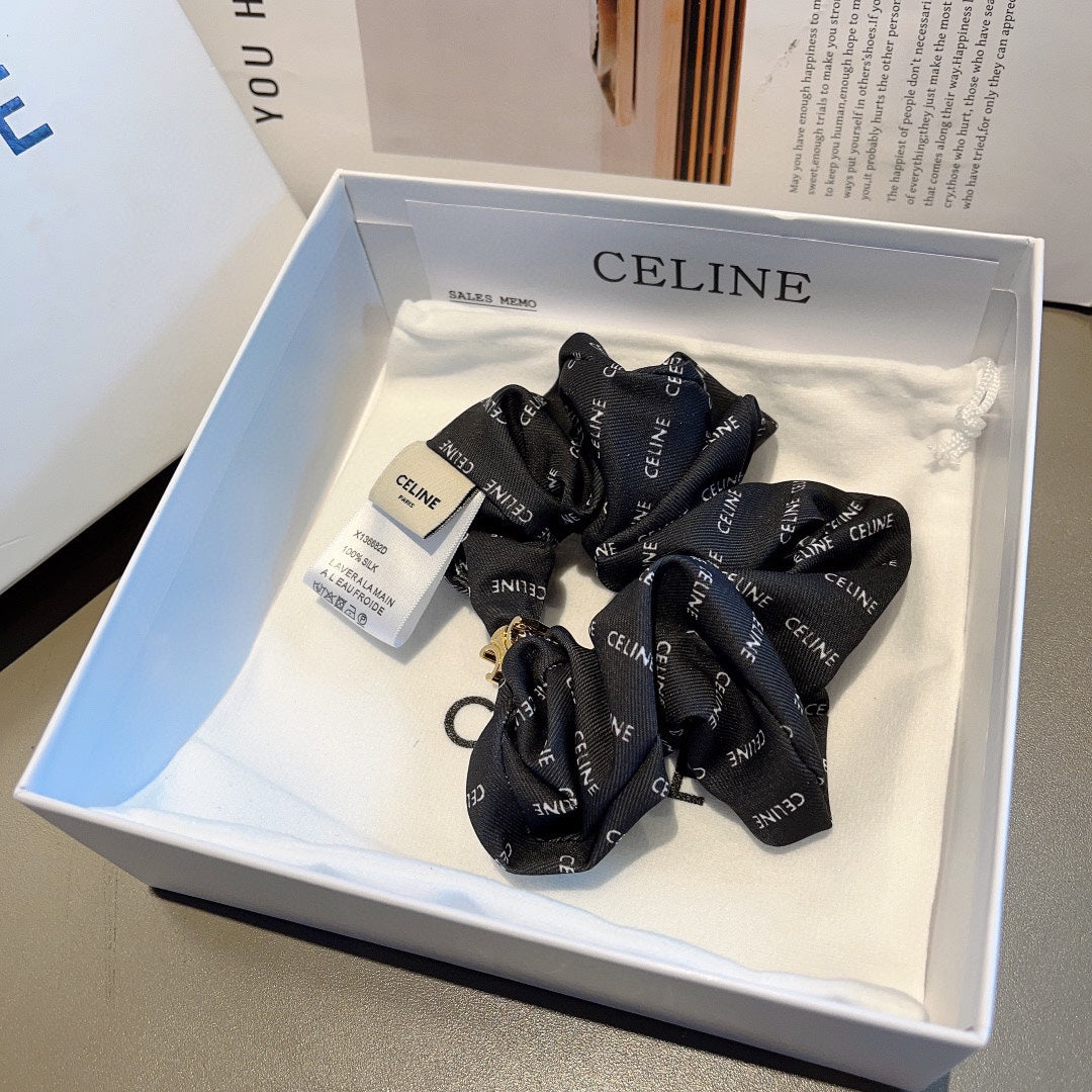 BLACK WRINKLED FABRIC SCRUNCHIE 358225