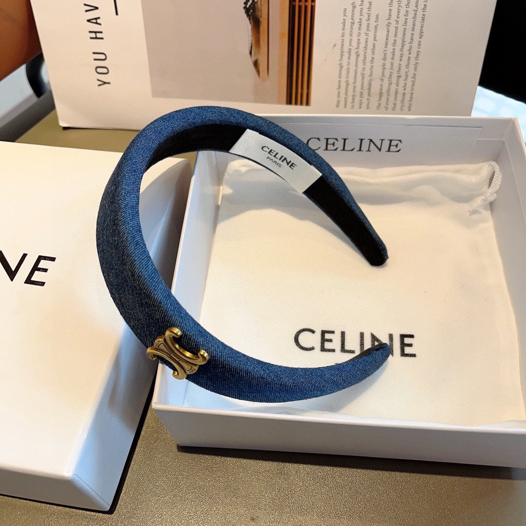 CLASSIC BLUE DENIM FABRIC HAIRBAND 420645