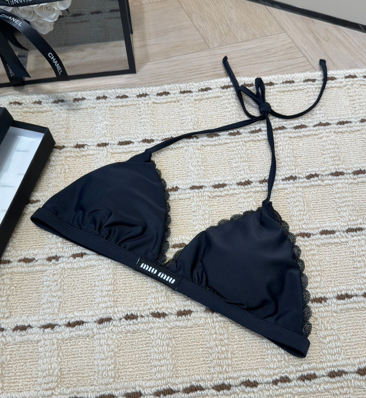 Miu Swimsuits Black Cotton 180544