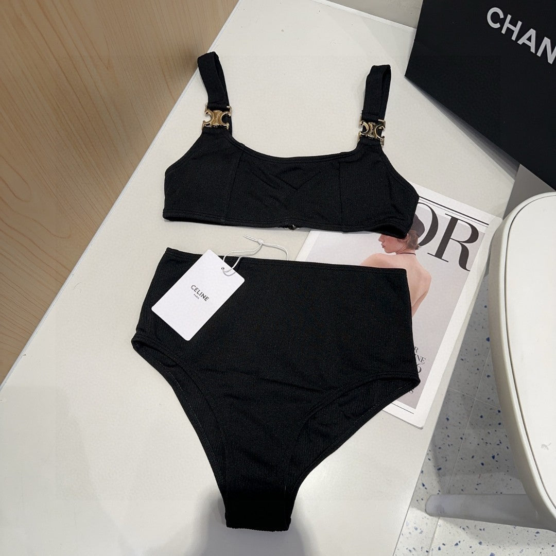Celine Swimsuits Black Cotton 180529