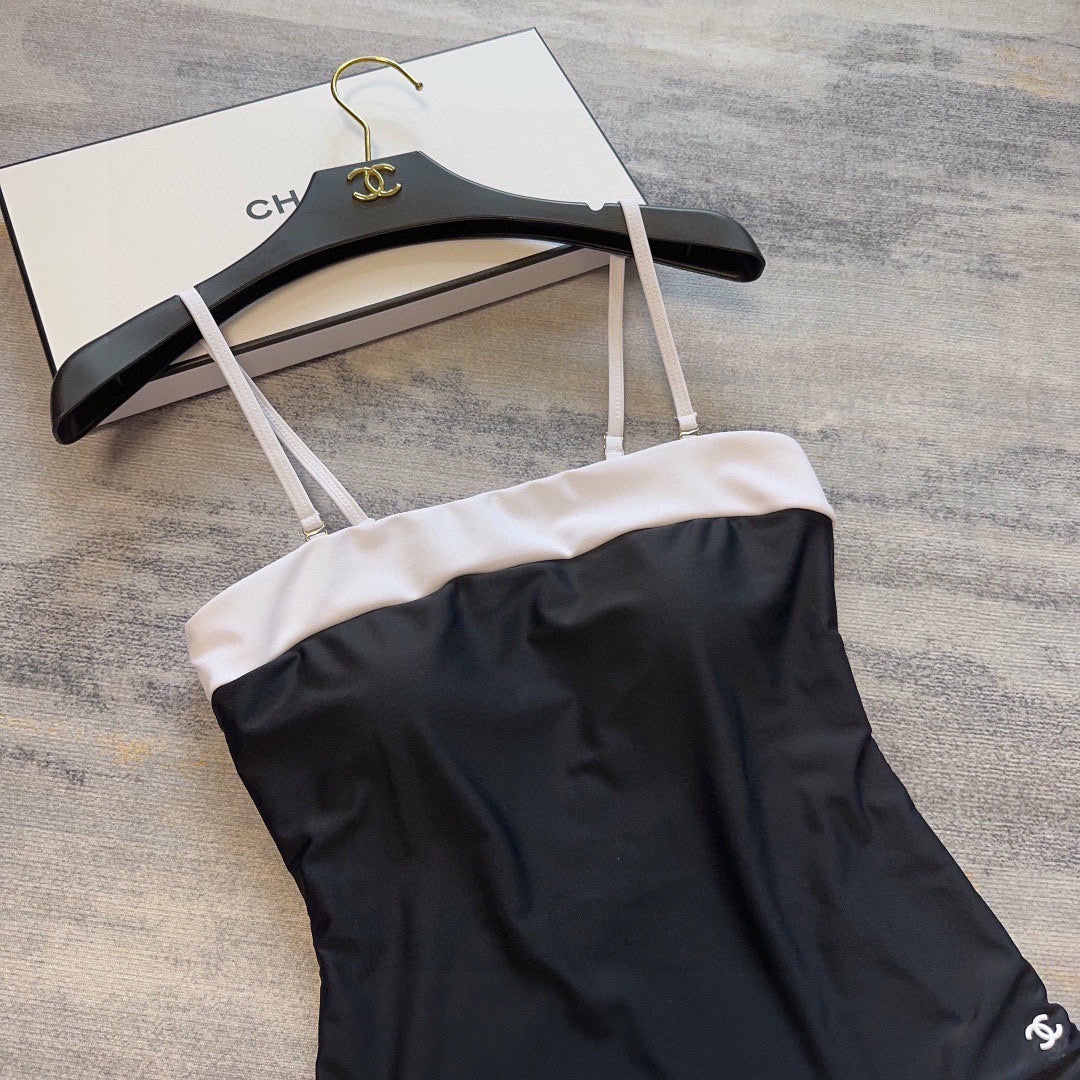 CC One-Piece Bikini Black White 201872