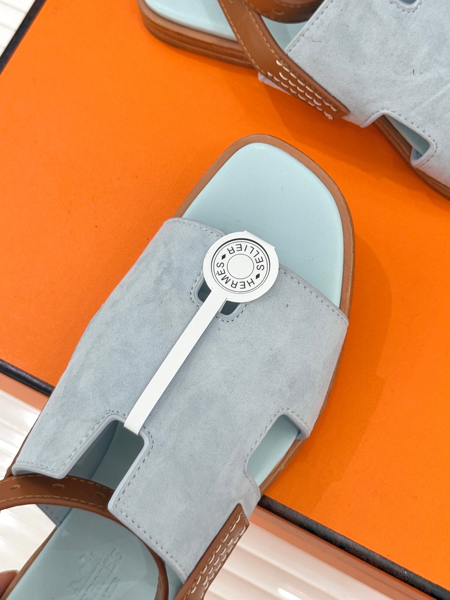 HM Maya Sandal Grey-Blue Suede Leather 642796