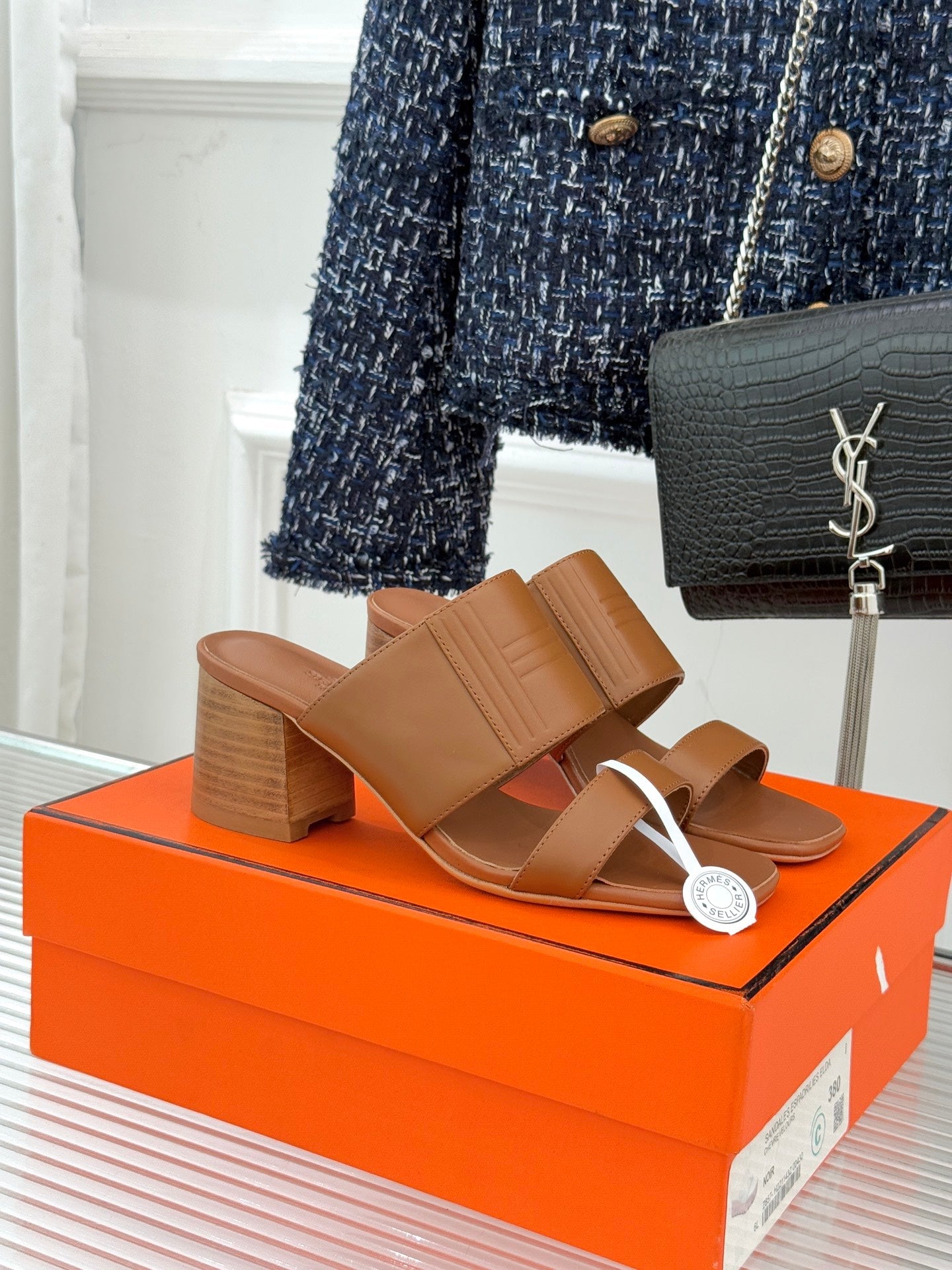 HM 26WF Monica 60 Sandal Brown Sheepskin 642859
