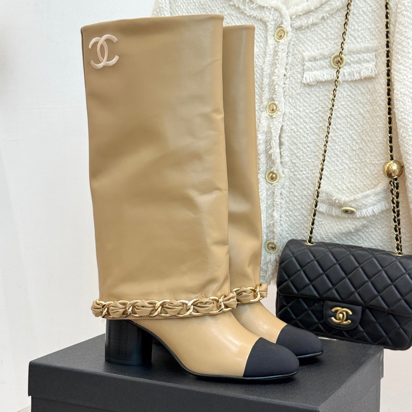 CC 26K Trousers Boot Beige Leather 904744