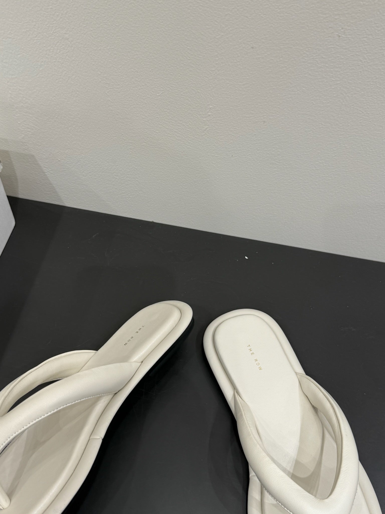 The Row Thong Sandal White Sheepskin 337479