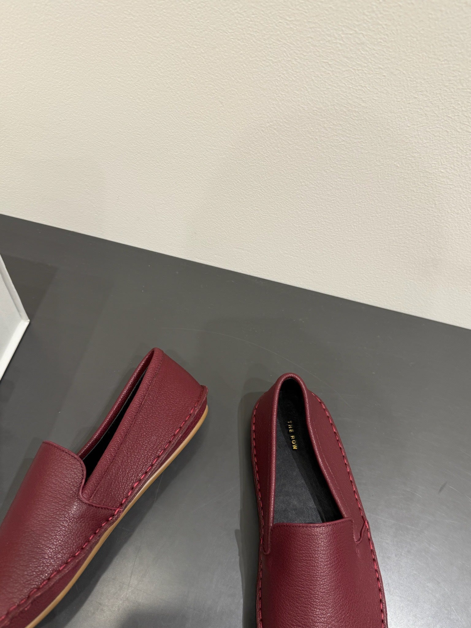 The Row Vasko Slippers Dar Red Calfskin 337480