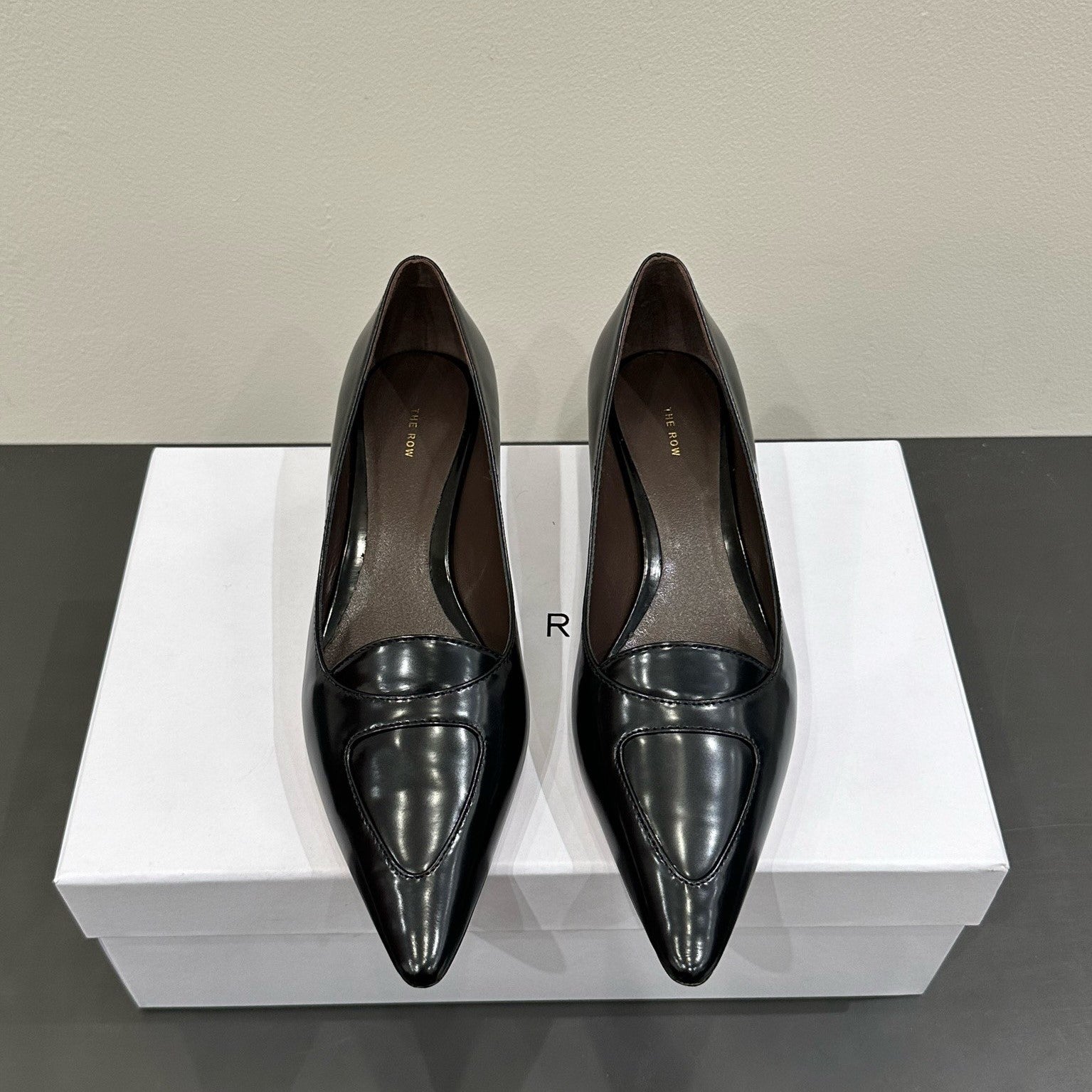 The Row Viv Kitten Pumps 35mm Black Leather 337490