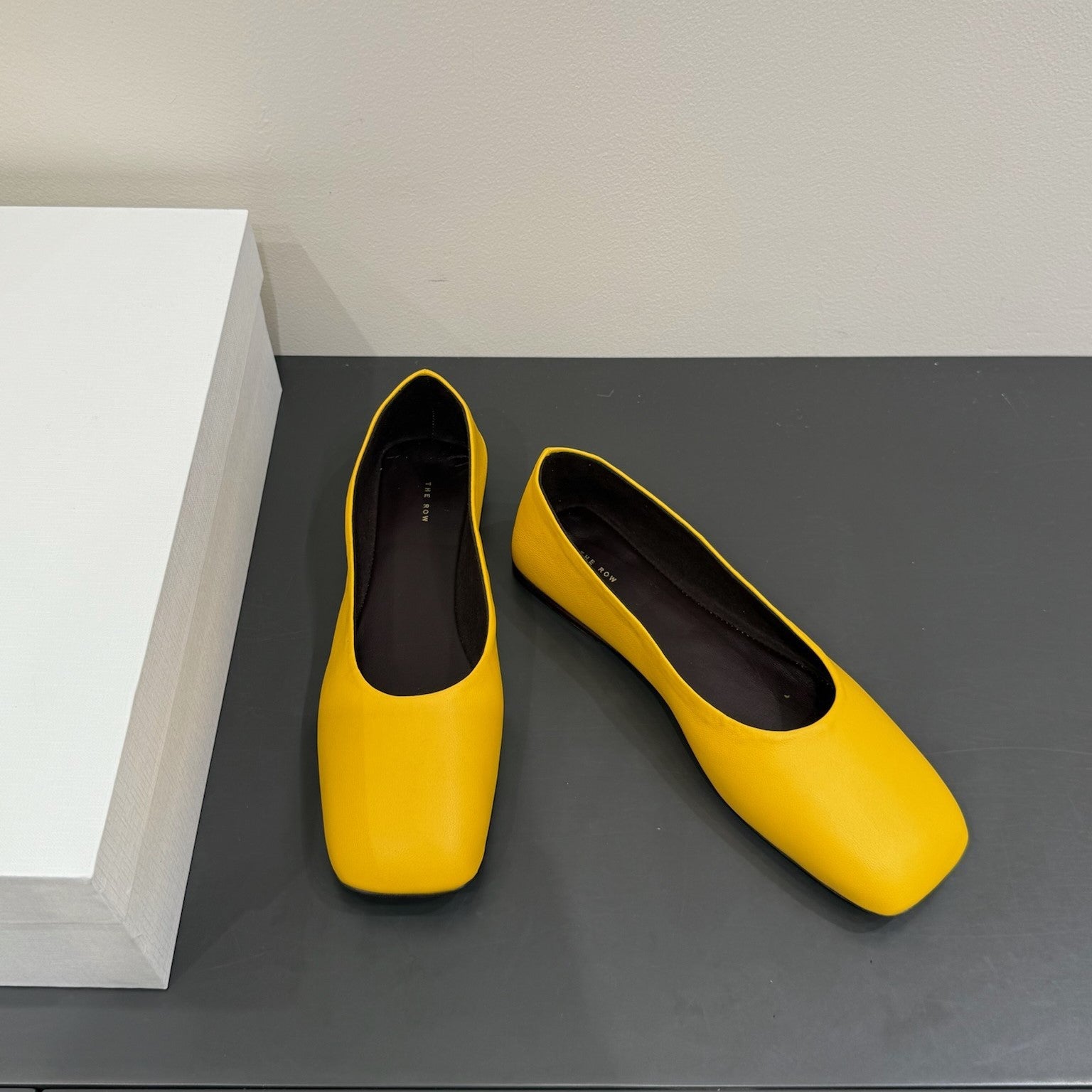 The Row Ballet Flats Yellow Cowhide 337494
