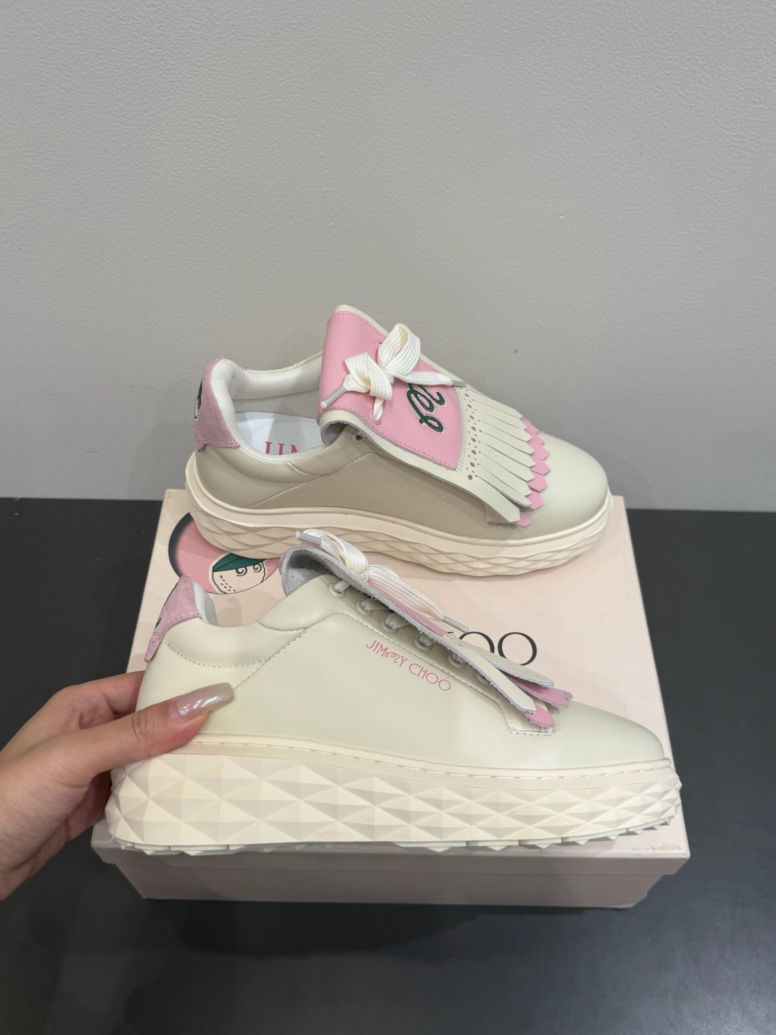 Jimmy Malbon 2.0 Diamond Sneaker Pink White Cowhide 420146