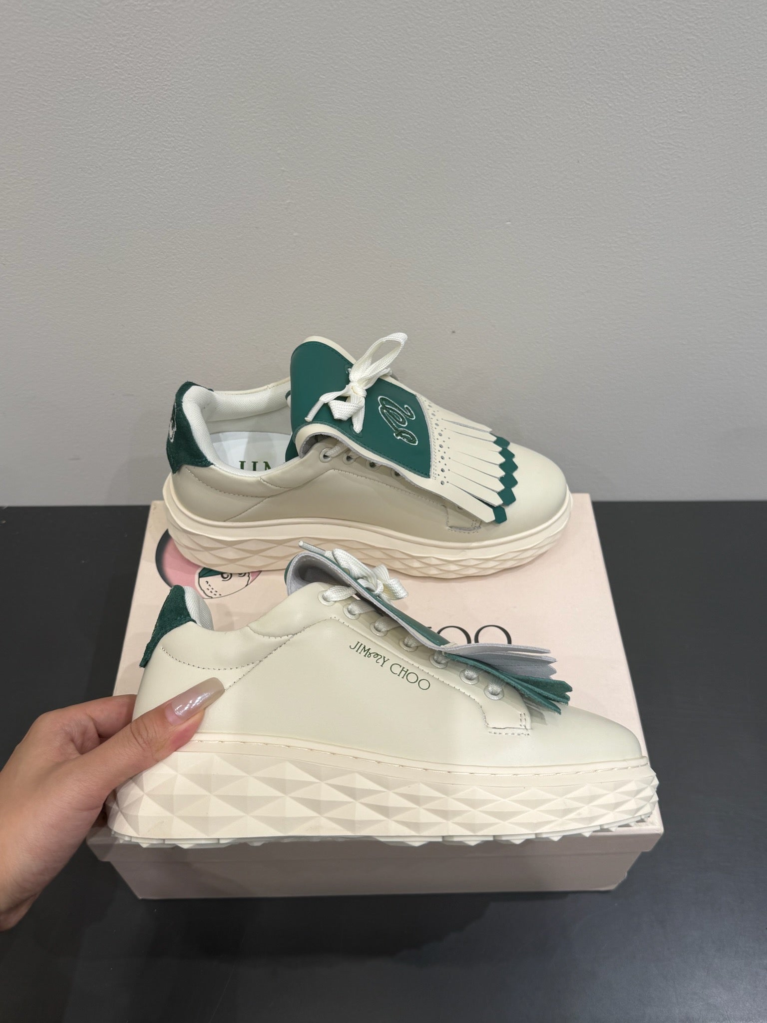 Jimmy Malbon 2.0 Diamond Sneaker Green White Cowhide 420147