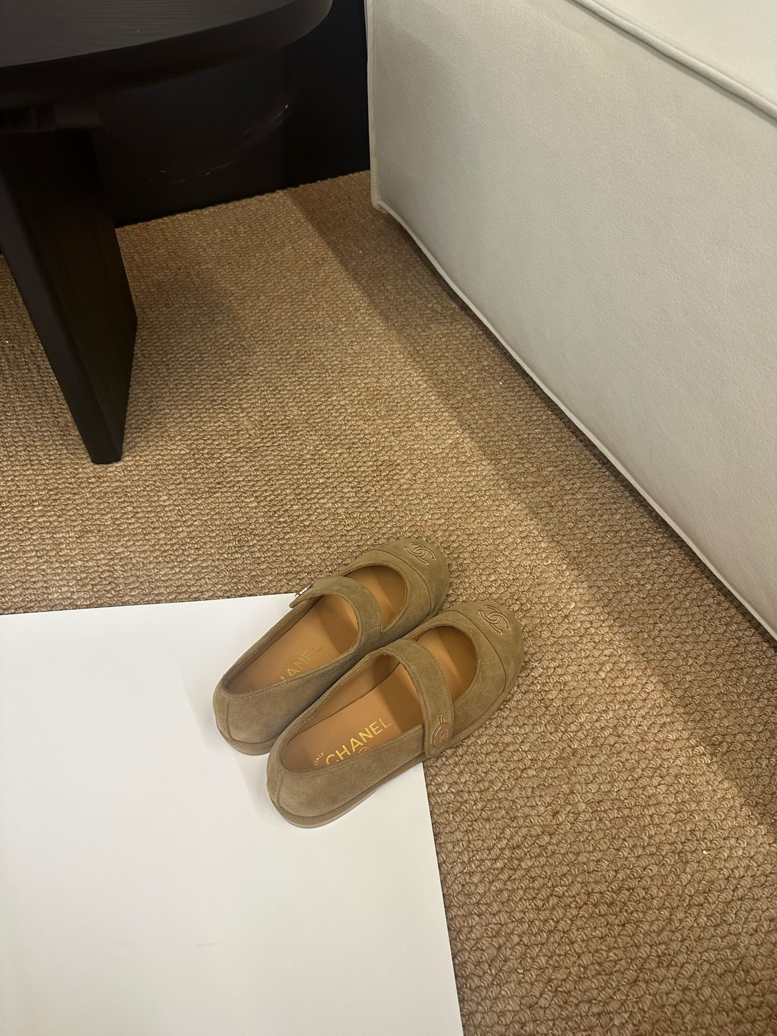CC 26s Mary Jane Flats Caramel Brown Suede