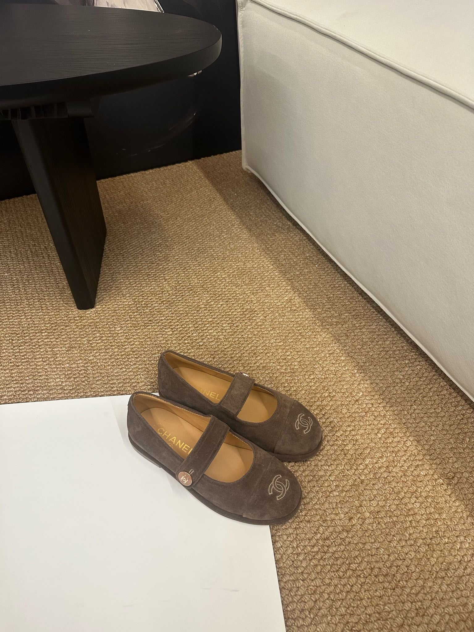 CC 26s Mary Jane Flats Brown Suede
