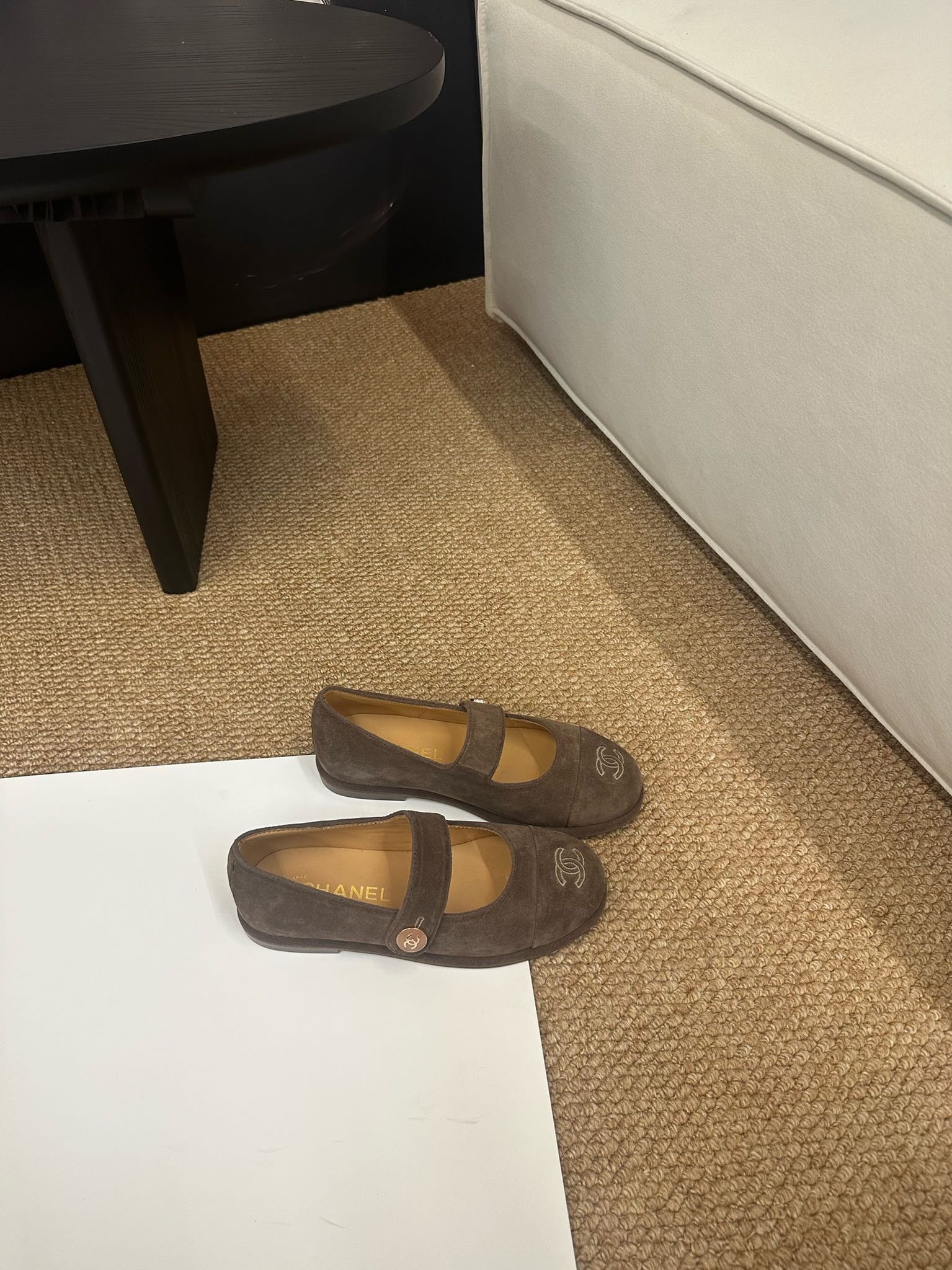 CC 26s Mary Jane Flats Brown Suede