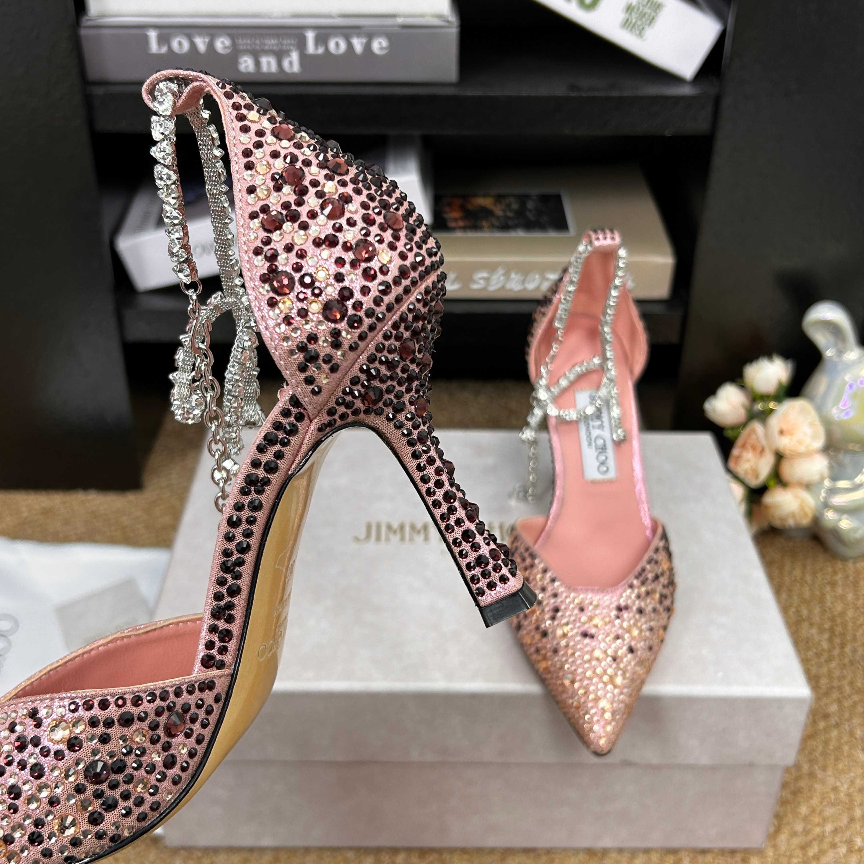 Jimmy 26 Stevie Pump 9cm Light Pink Crystal Leather 681909
