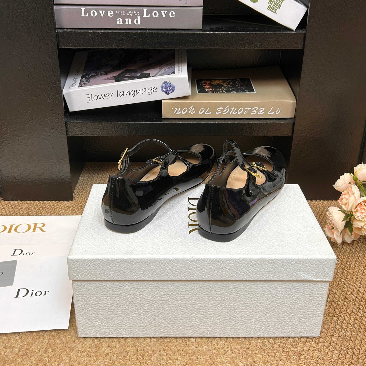 CD 26s Mary Jane Flats Black Patent Calfskin 157545