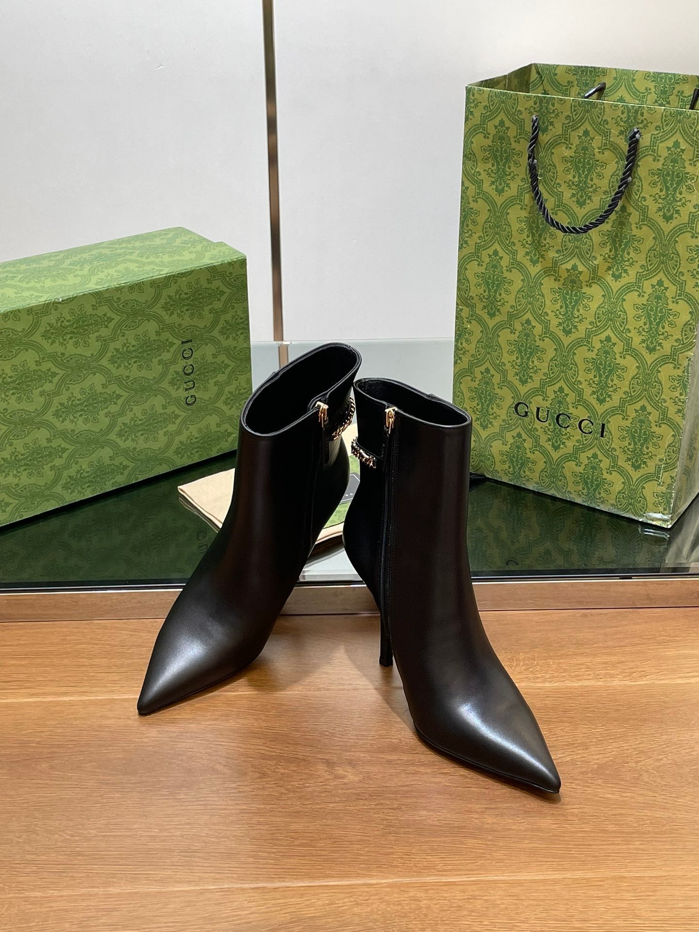 GG 26s Signoria Ankle Boot 10.5cm Black Cowhide 997223
