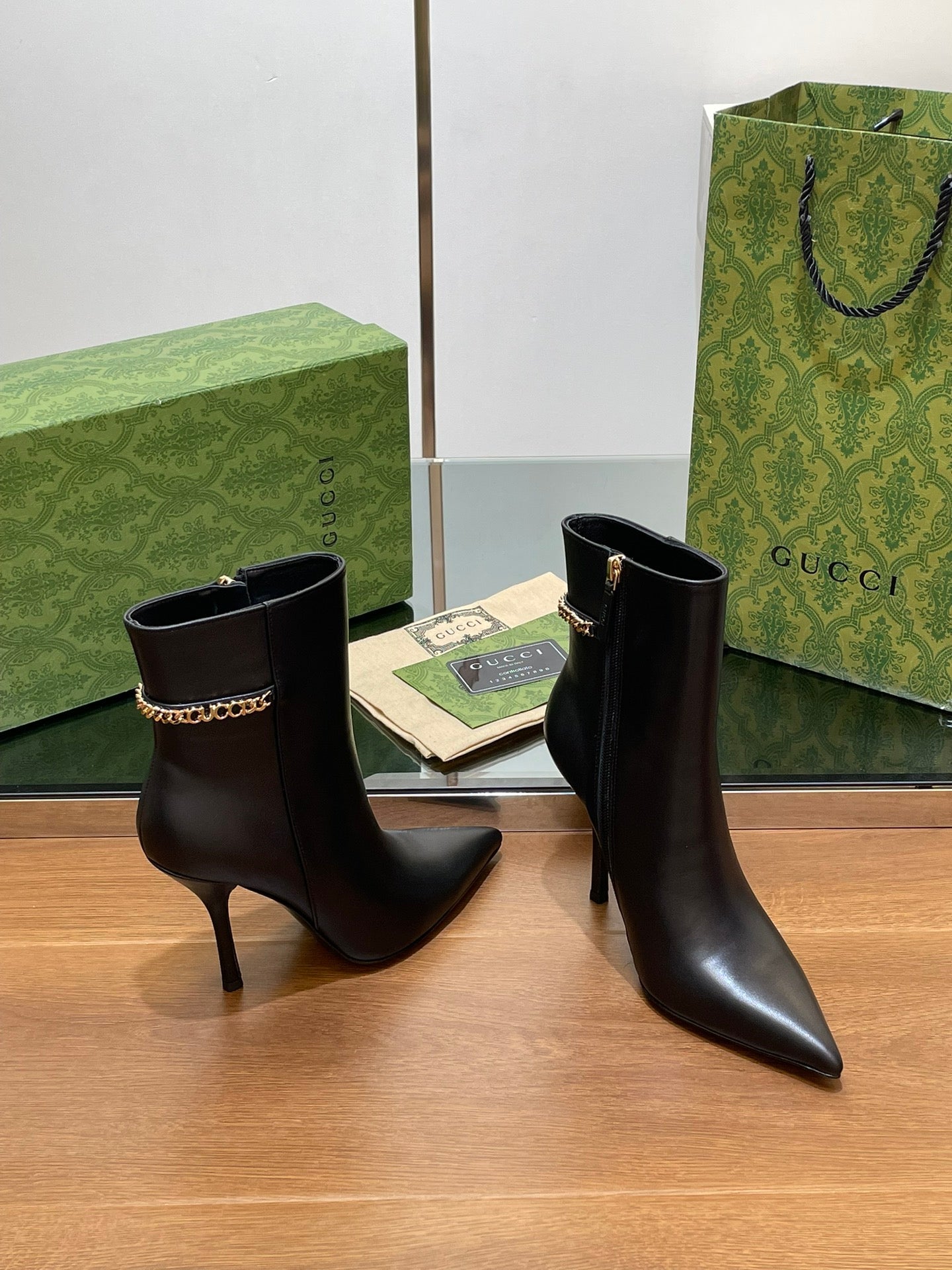 GG 26s Signoria Ankle Boot 10.5cm Black Cowhide 997223