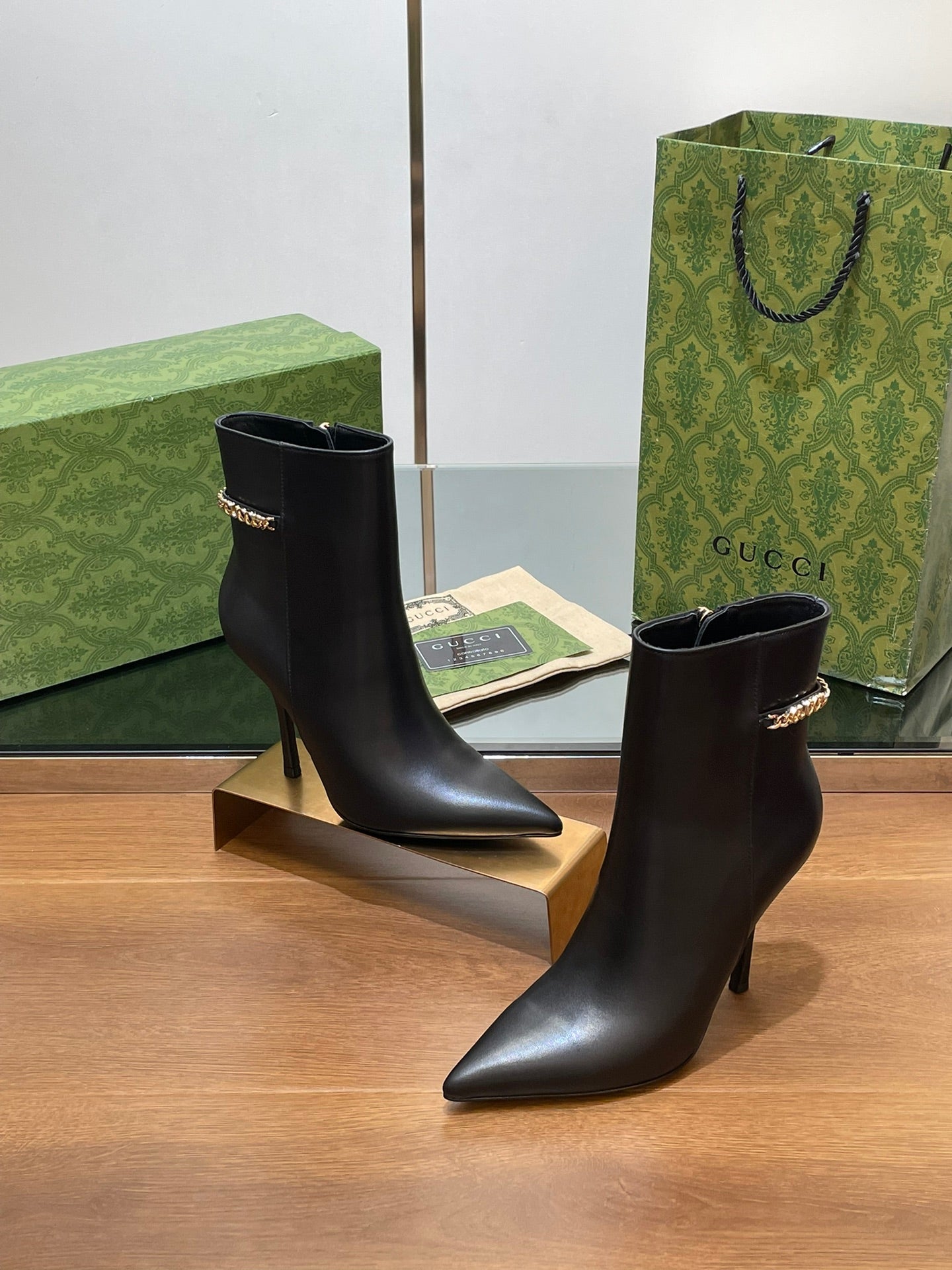 GG 26s Signoria Ankle Boot 10.5cm Black Cowhide 997223