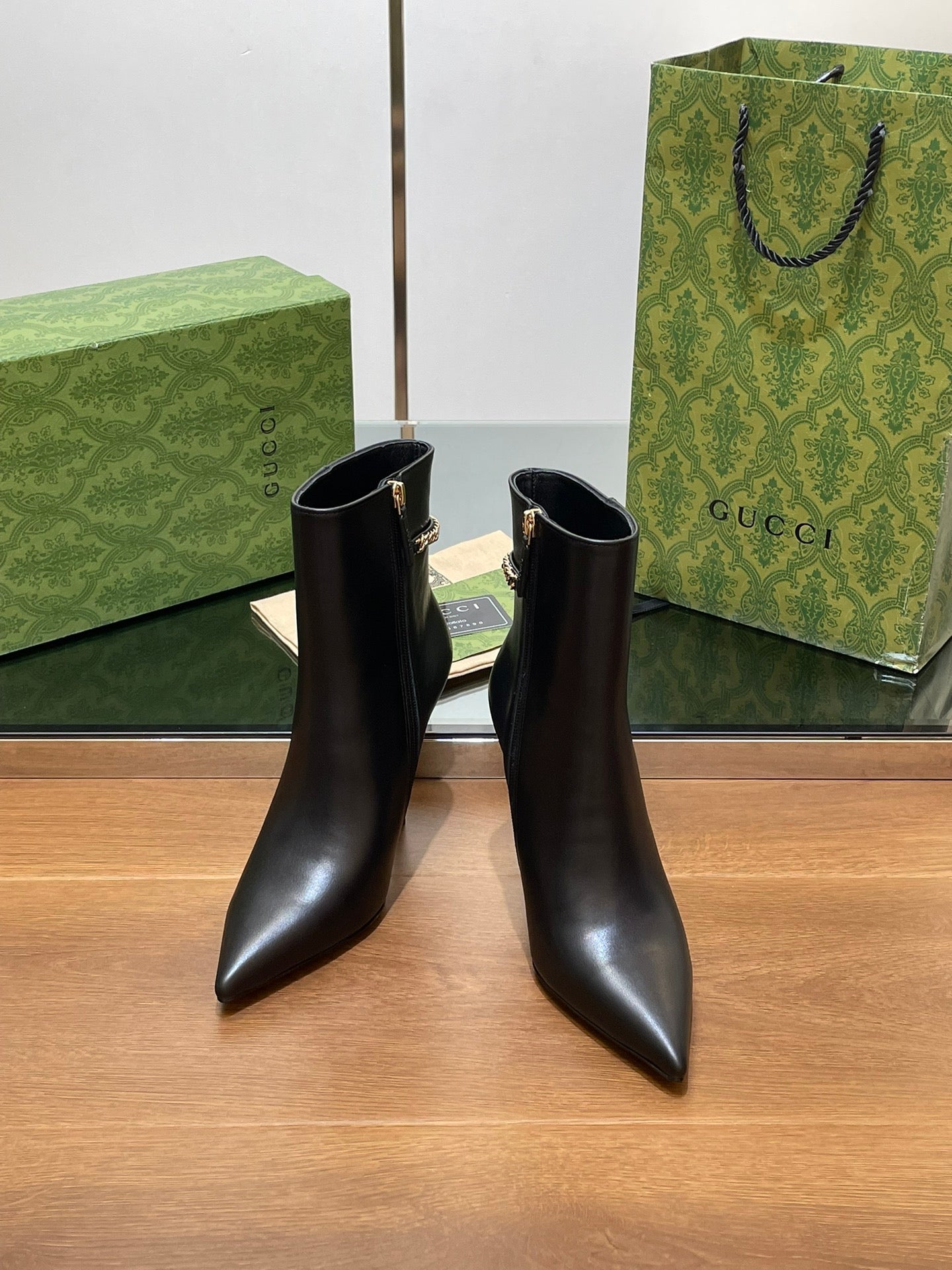 GG 26s Signoria Ankle Boot 10.5cm Black Cowhide 997223