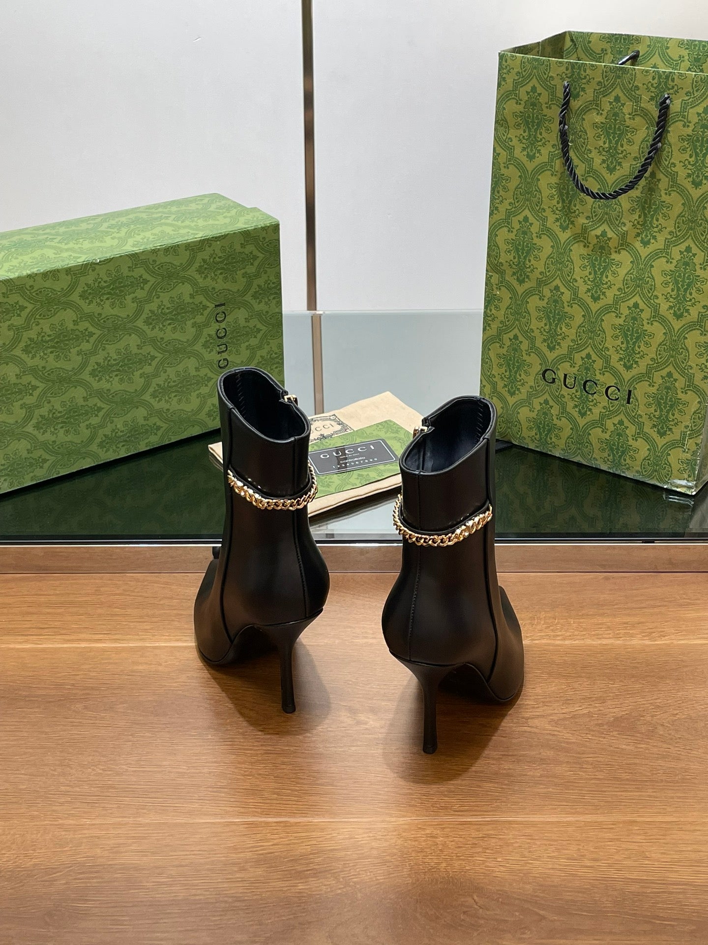 GG 26s Signoria Ankle Boot 10.5cm Black Cowhide 997223